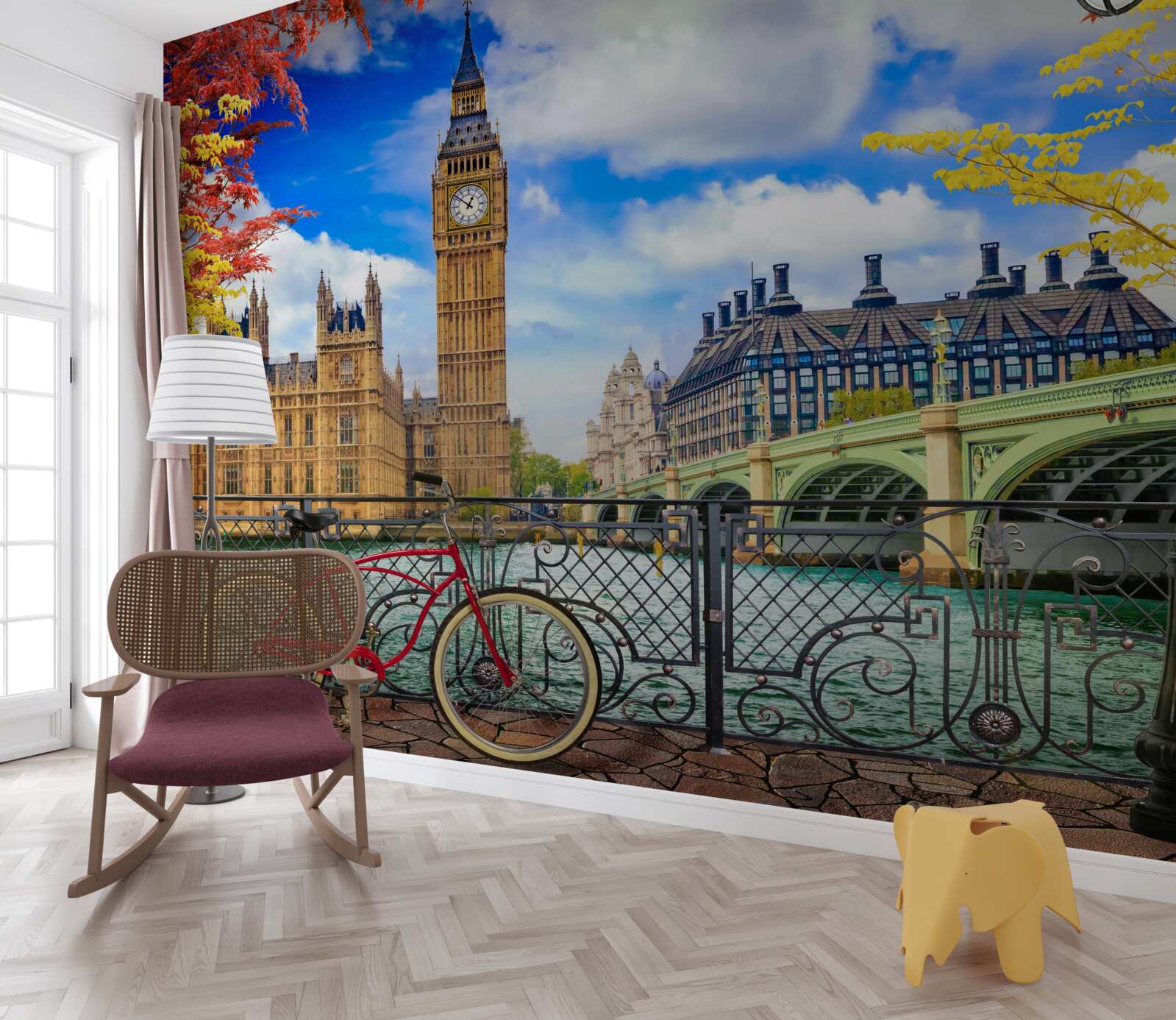 Fototapeta na jeseň bude most spájajúci Temžu a Big Ben