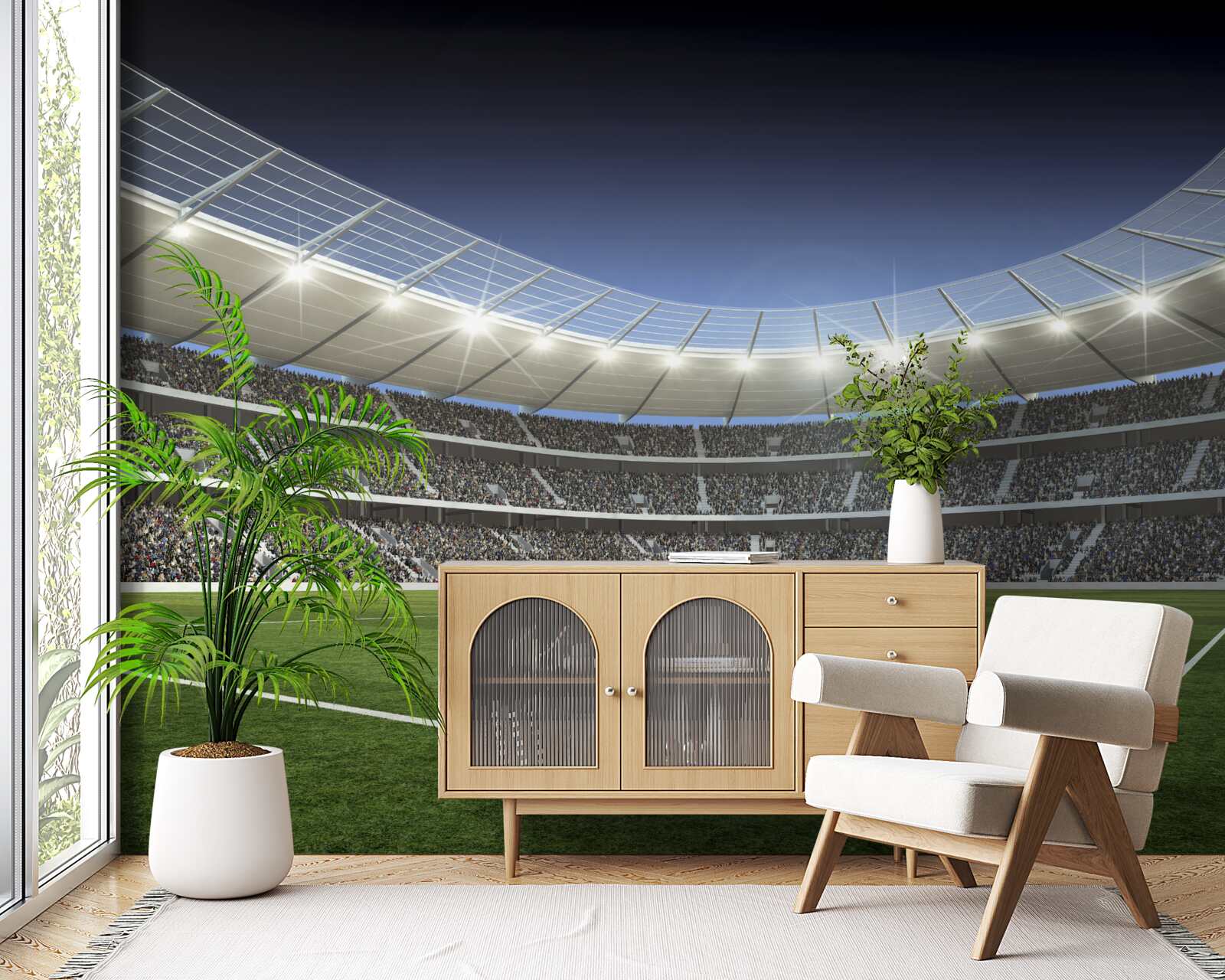 Fototapeta štadión sa pripravuje na príchod hráčov