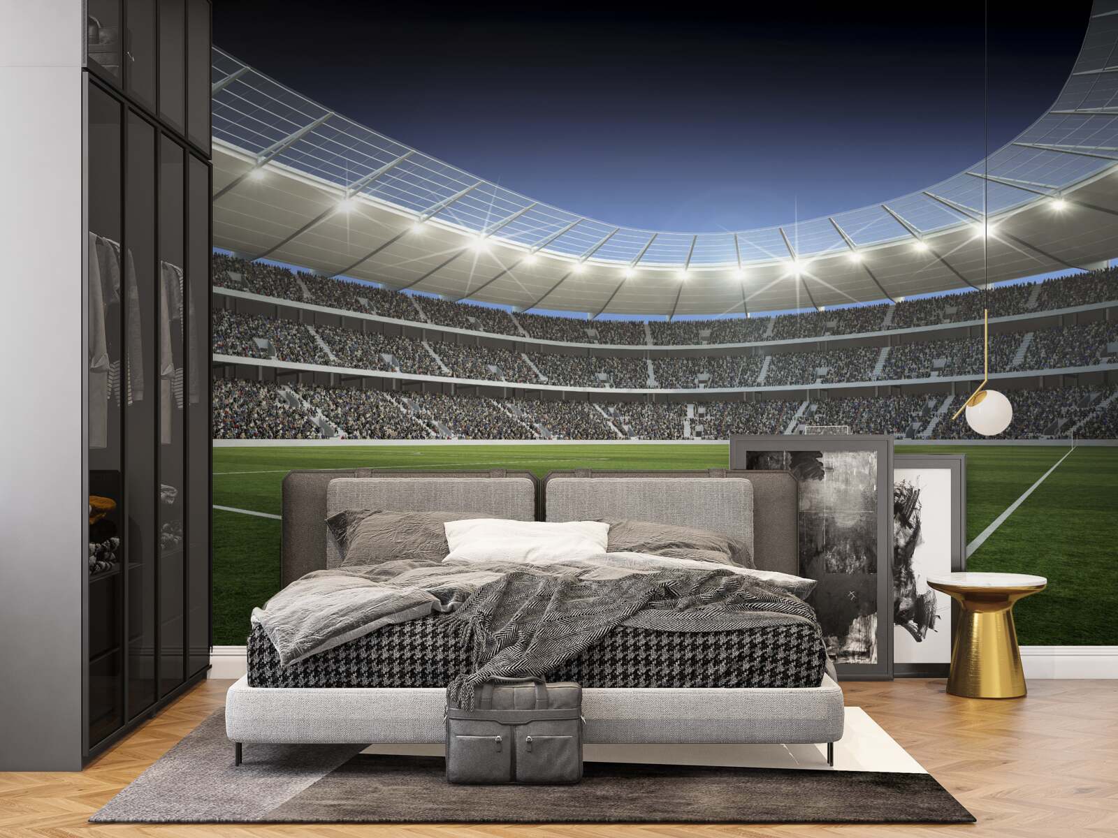 Fototapeta štadión sa pripravuje na príchod hráčov