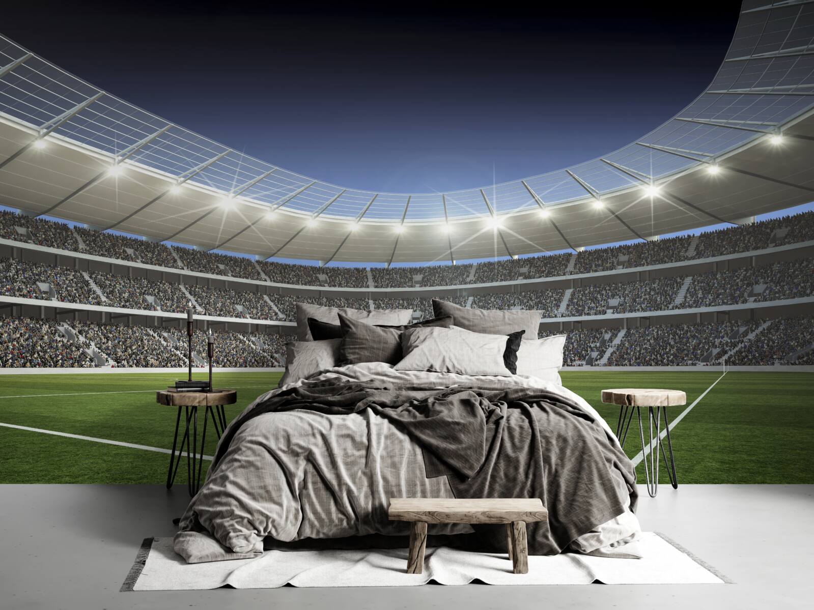 Fototapeta štadión sa pripravuje na príchod hráčov