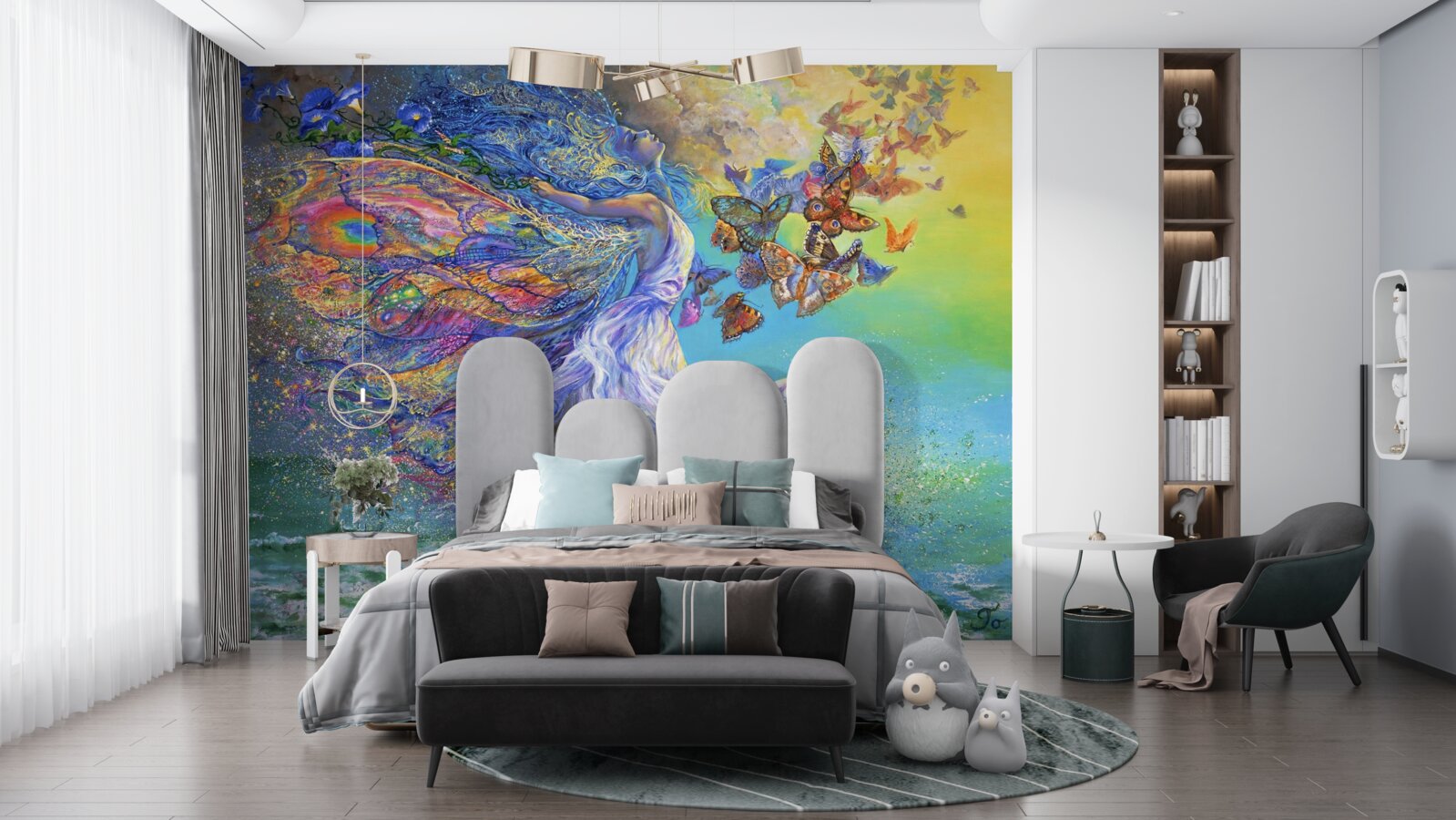 Fototapeta abstraktné motýle v blízkosti pobrežia mora