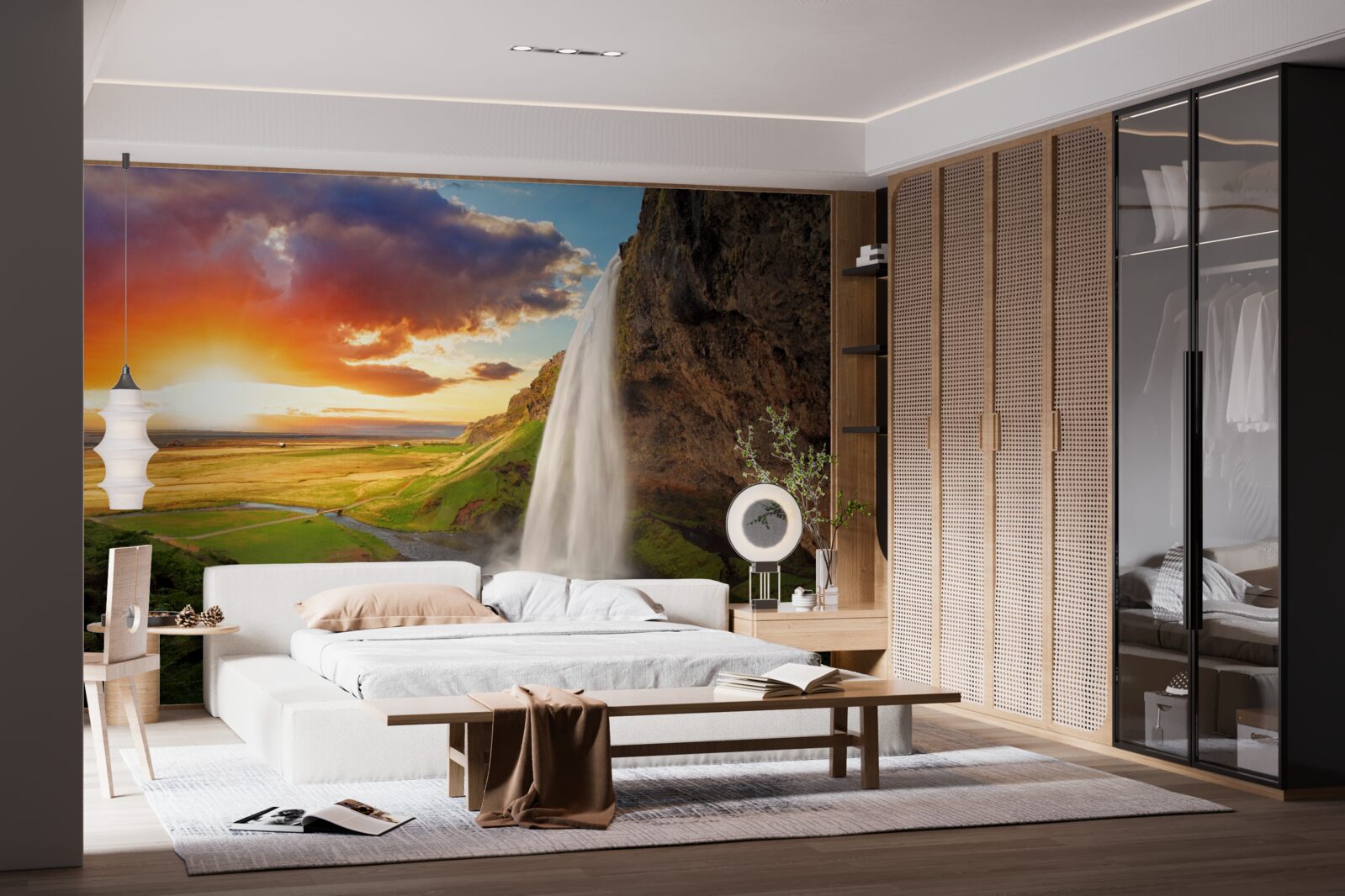 Fototapeta dažďový prales prijíma prúdy vody z vysokého vodopádu