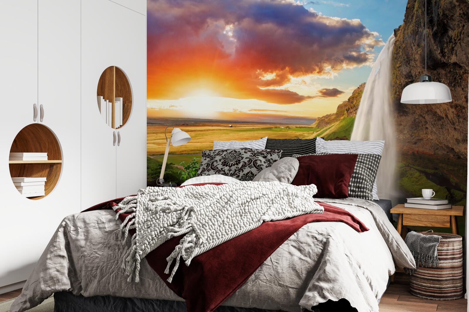 Fototapeta dažďový prales prijíma prúdy vody z vysokého vodopádu