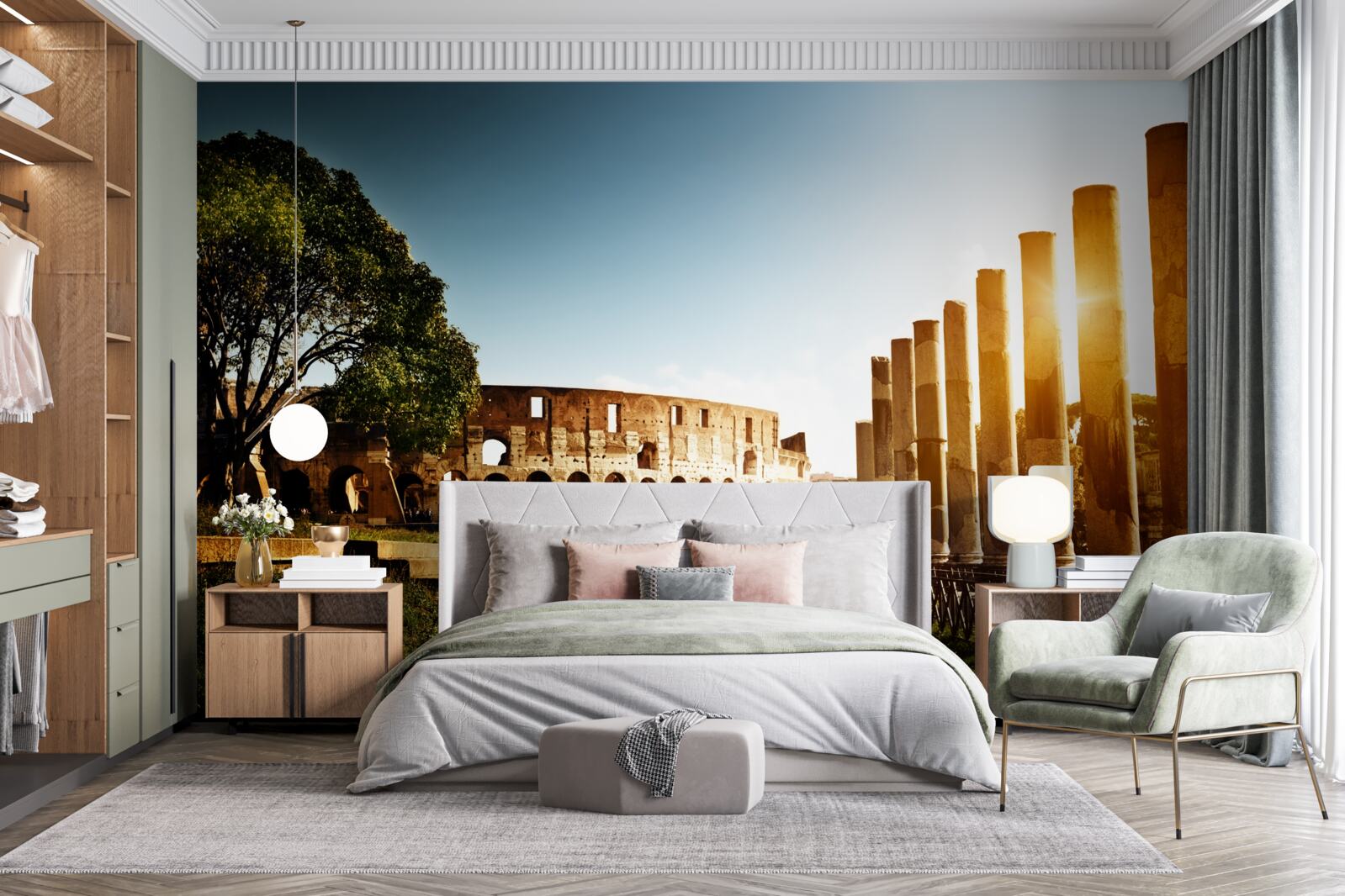 Fototapeta sieň starovekého Ríma v lúčoch zajúceho slnka