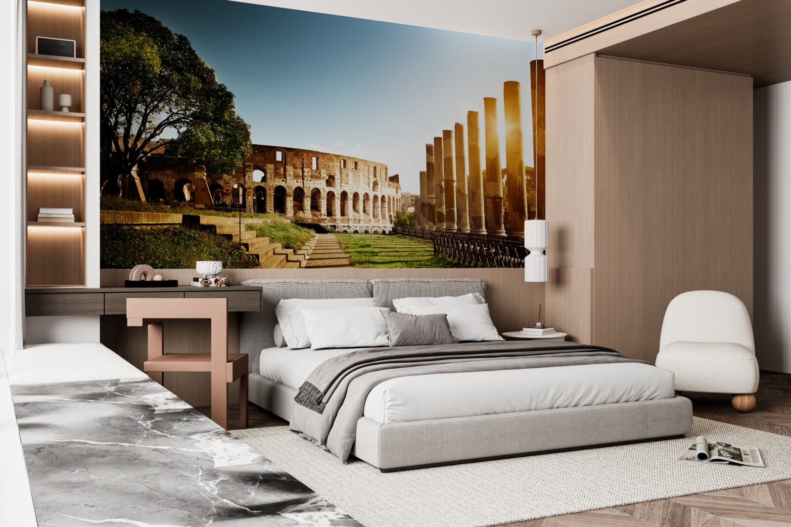 Fototapeta sieň starovekého Ríma v lúčoch zajúceho slnka