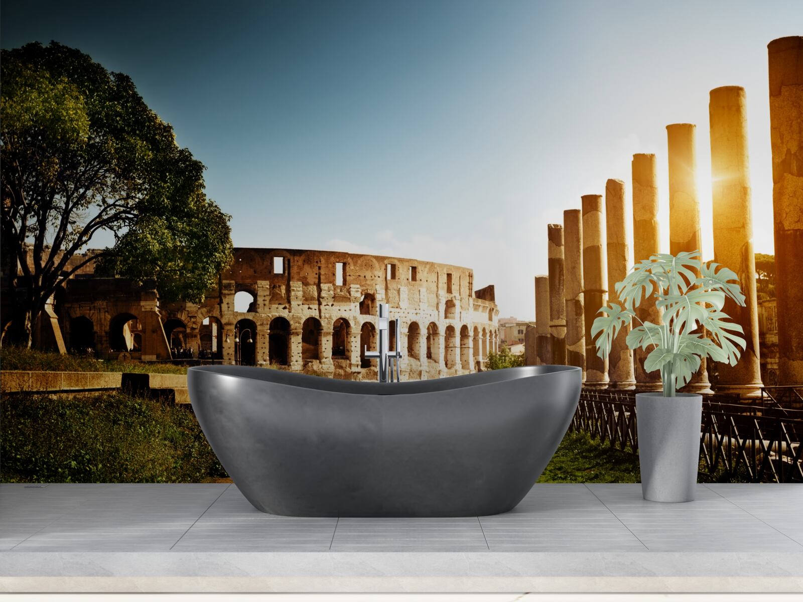 Fototapeta sieň starovekého Ríma v lúčoch zajúceho slnka