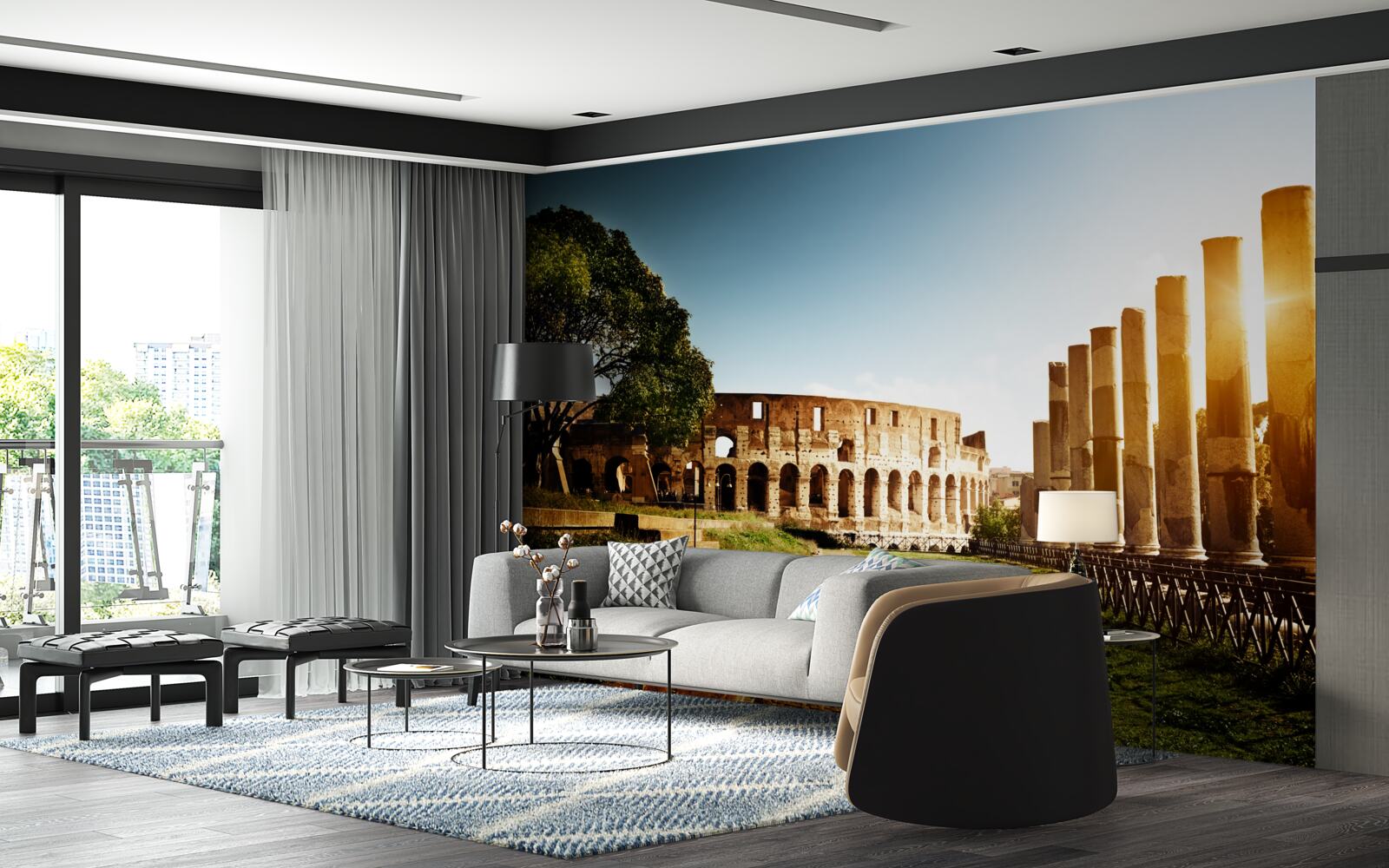 Fototapeta sieň starovekého Ríma v lúčoch zajúceho slnka