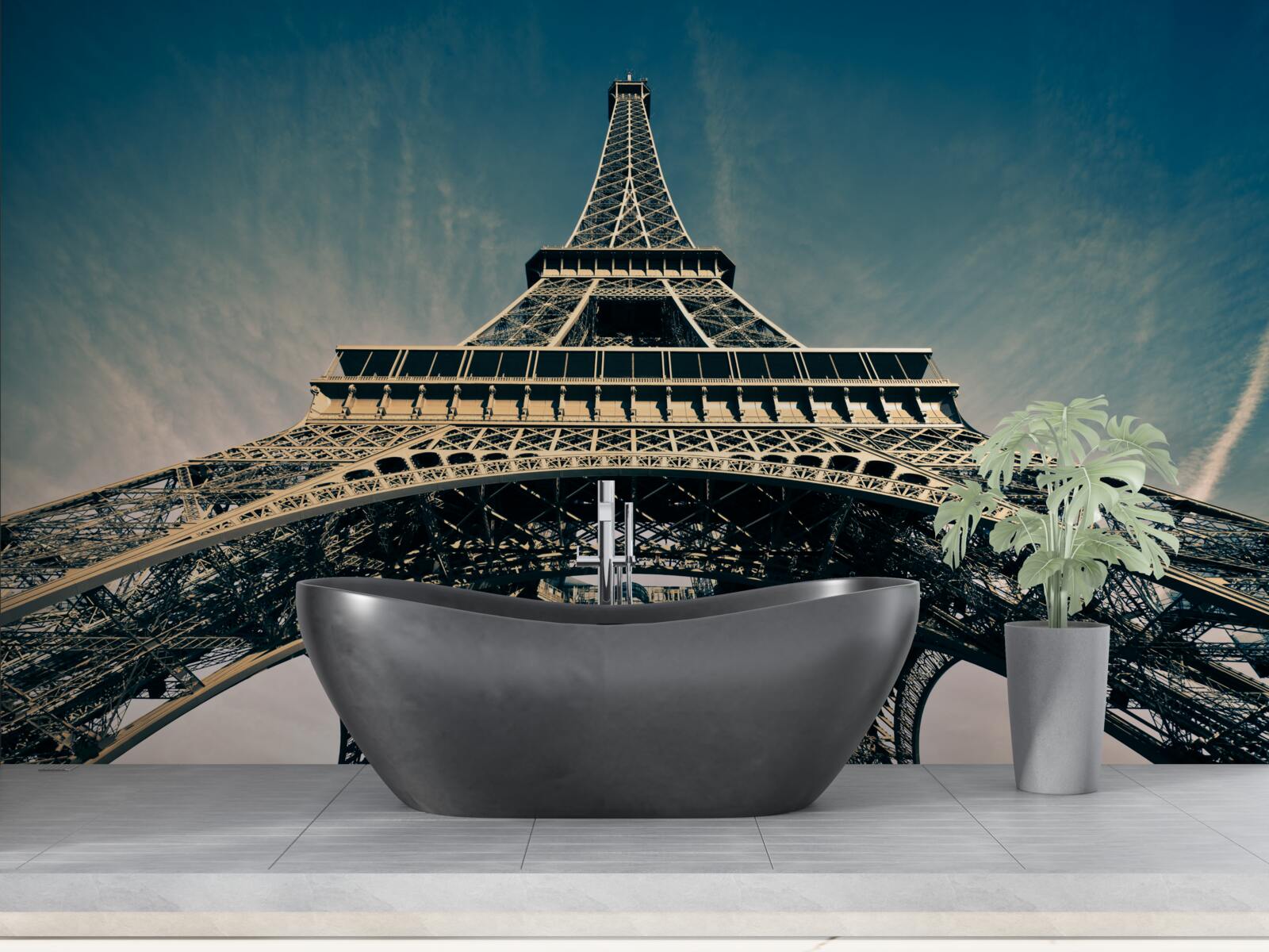 Fototapeta výstup na Eiffelovu vežu z dolnej strany