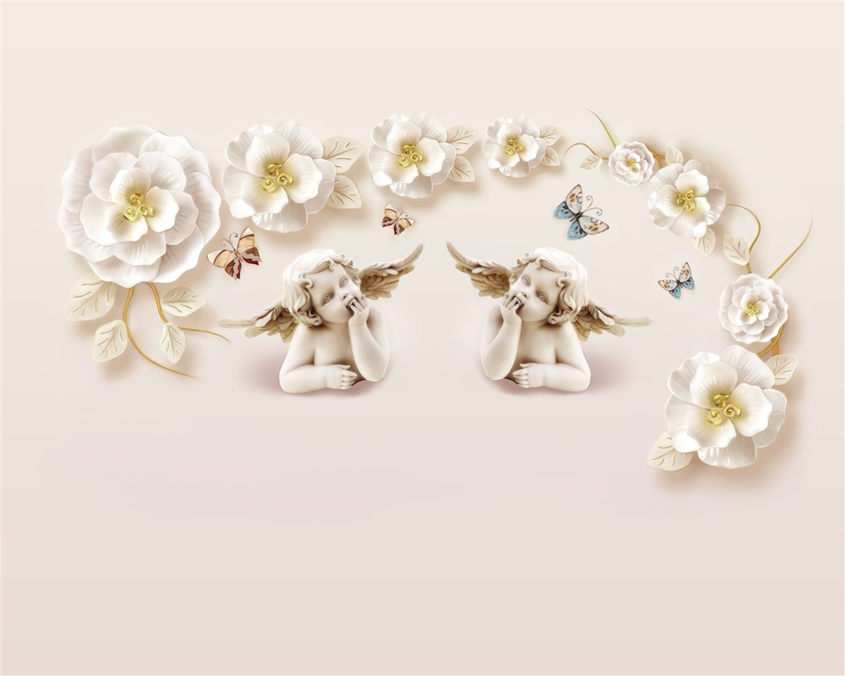 Fototapeta zostavovanie motýľov a bielych pukov