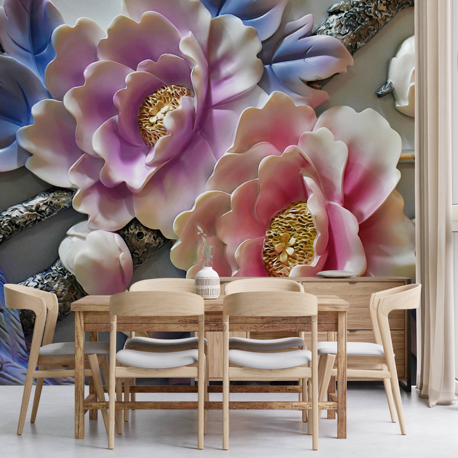 Fototapeta kvitnúce kvety v ružovej a fialovej