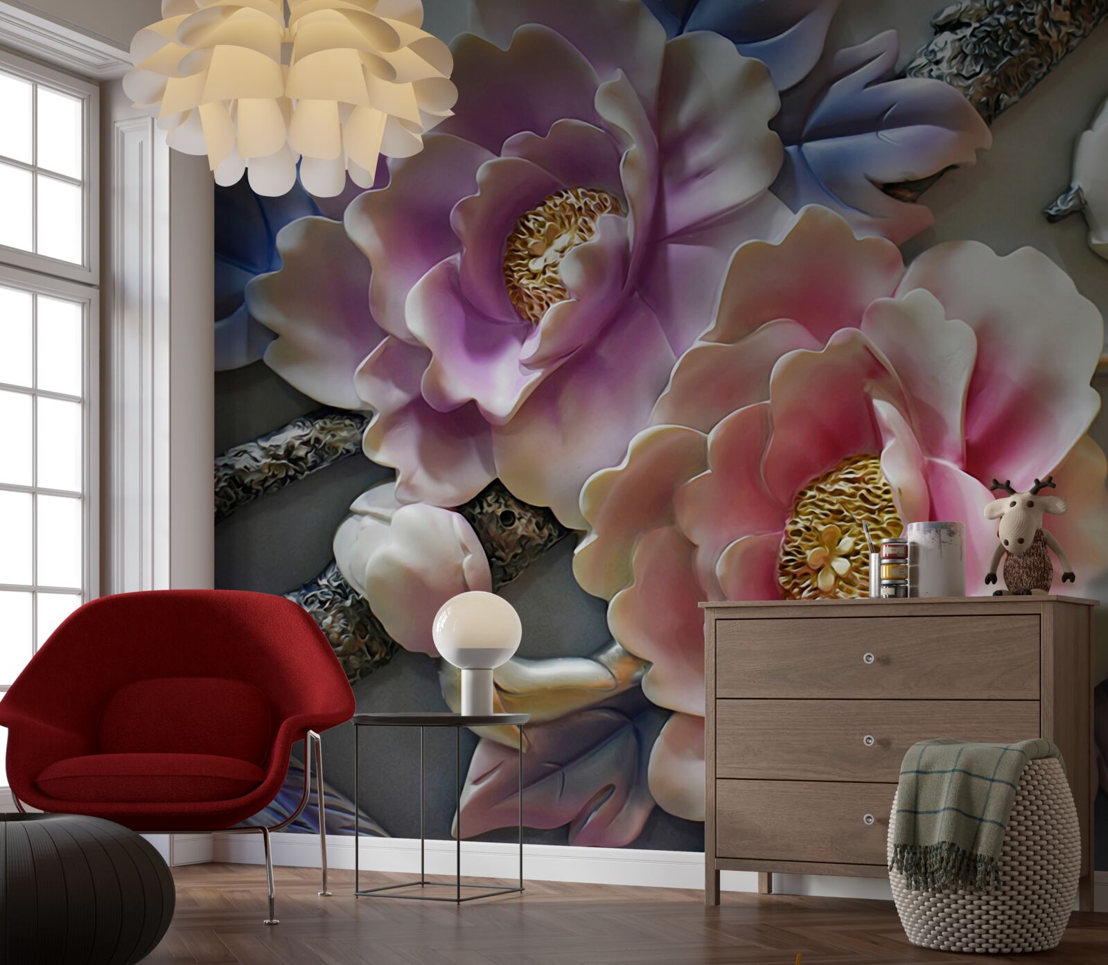 Fototapeta kvitnúce kvety v ružovej a fialovej