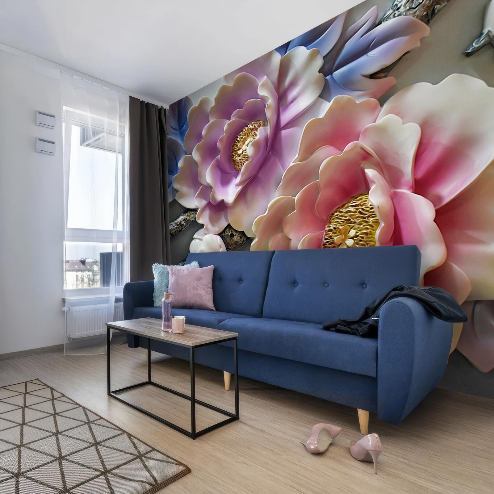 Fototapeta kvitnúce kvety v ružovej a fialovej