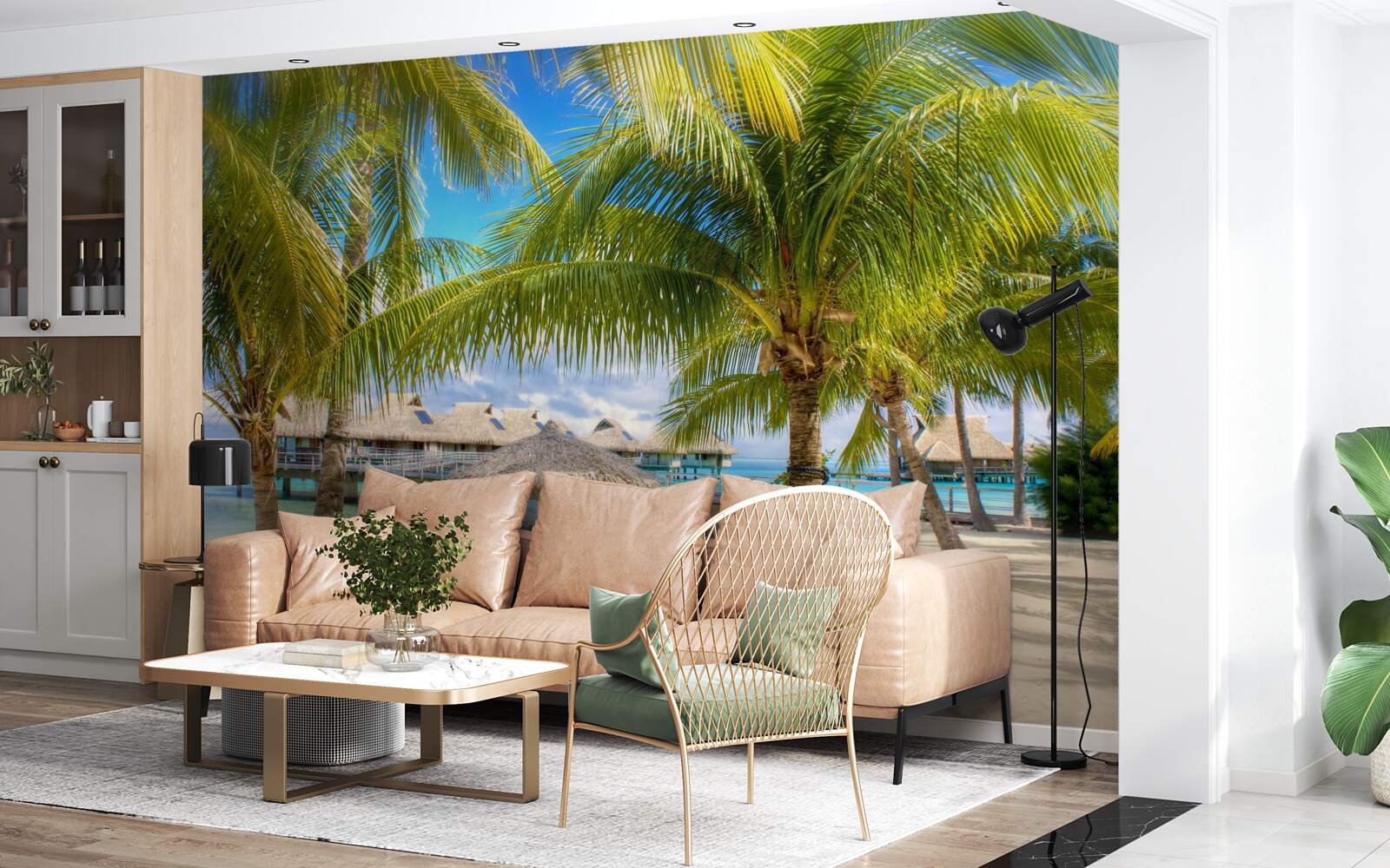 Fototapeta čerstvé palmy a pavilóny na dosah ruky