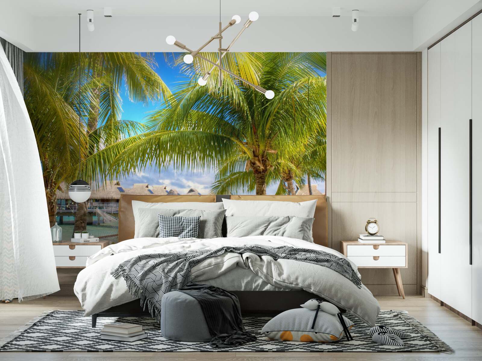 Fototapeta čerstvé palmy a pavilóny na dosah ruky