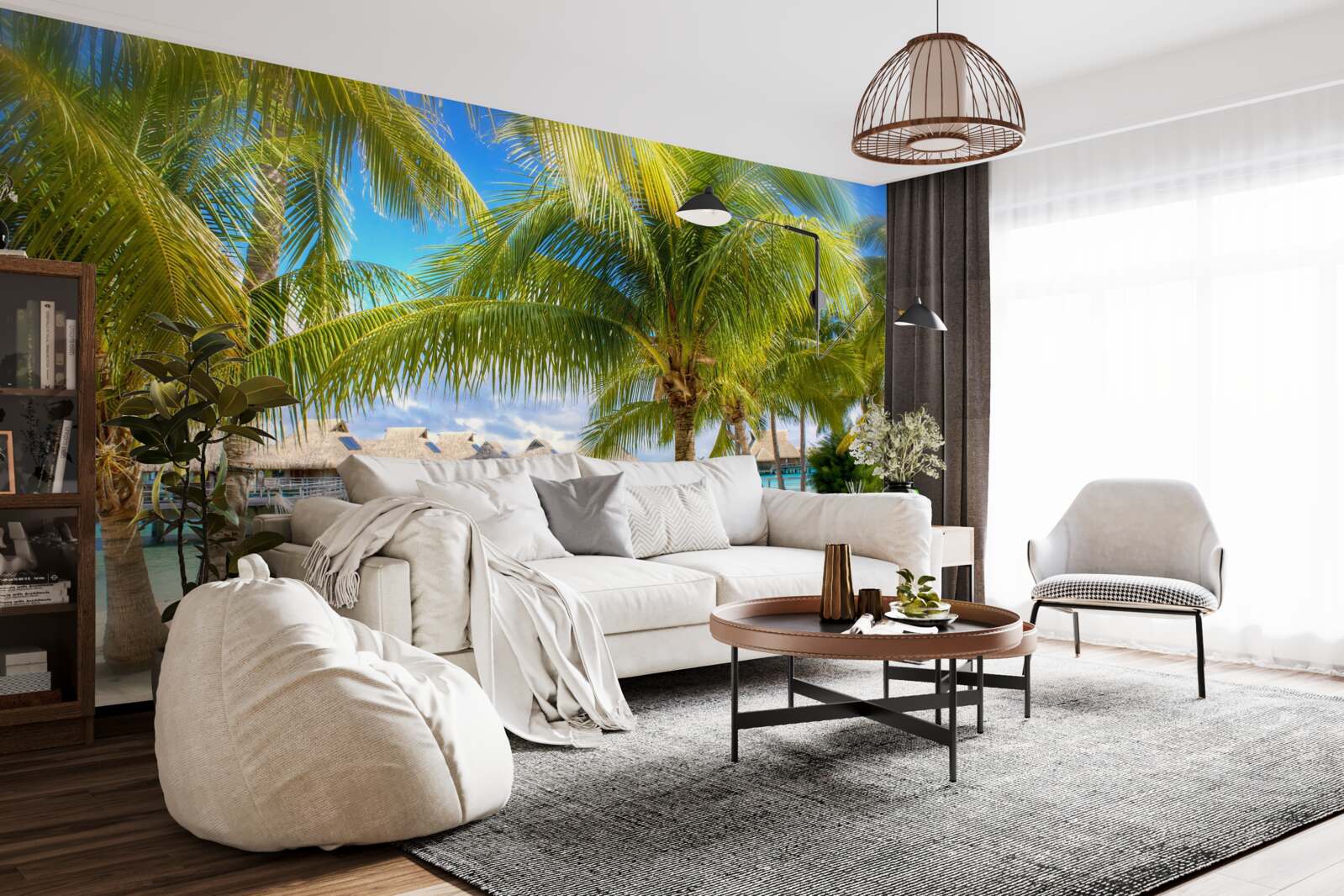 Fototapeta čerstvé palmy a pavilóny na dosah ruky