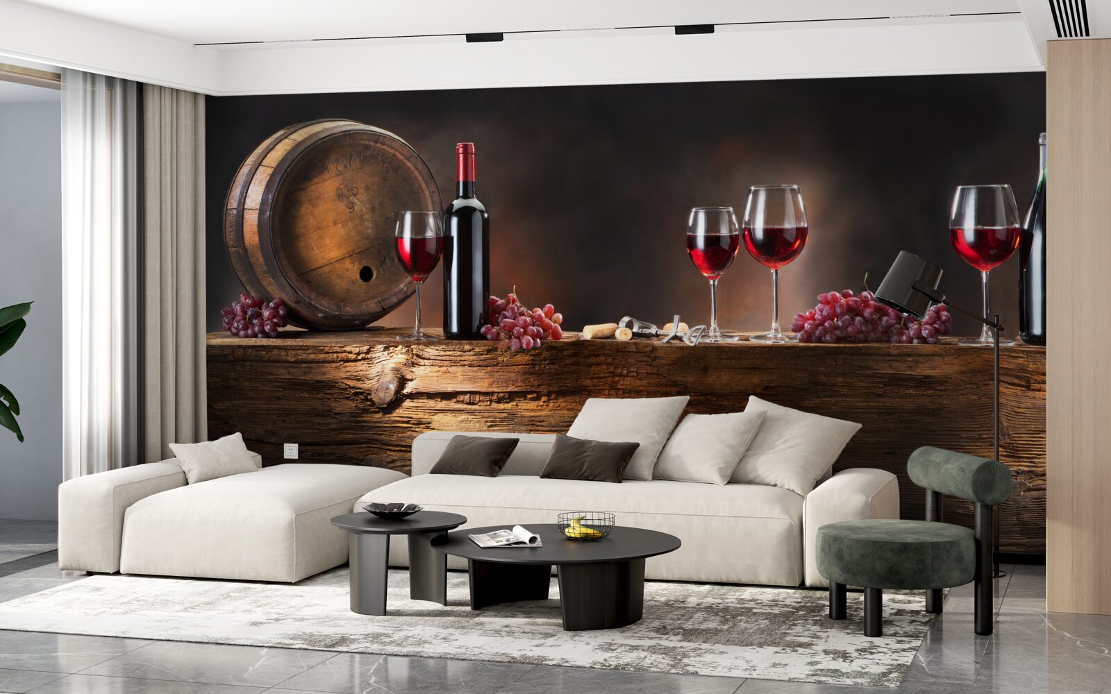 Fototapeta vínna pivnica so starnutými nápojmi