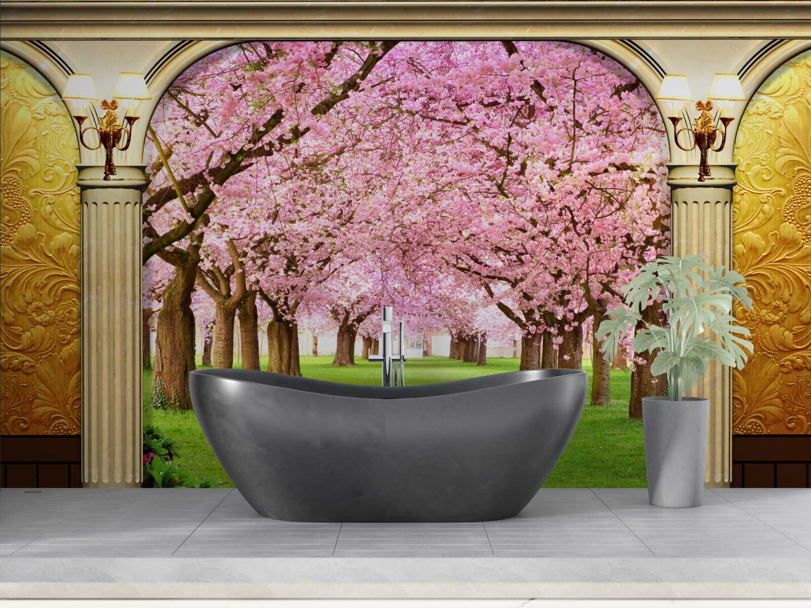 Fototapeta klenba vedúca do sakurovej uličky