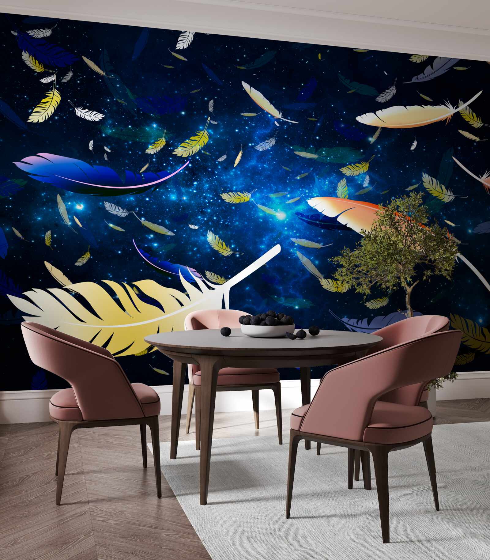 Fototapeta vír jasných pierok v hlbinách vesmíru