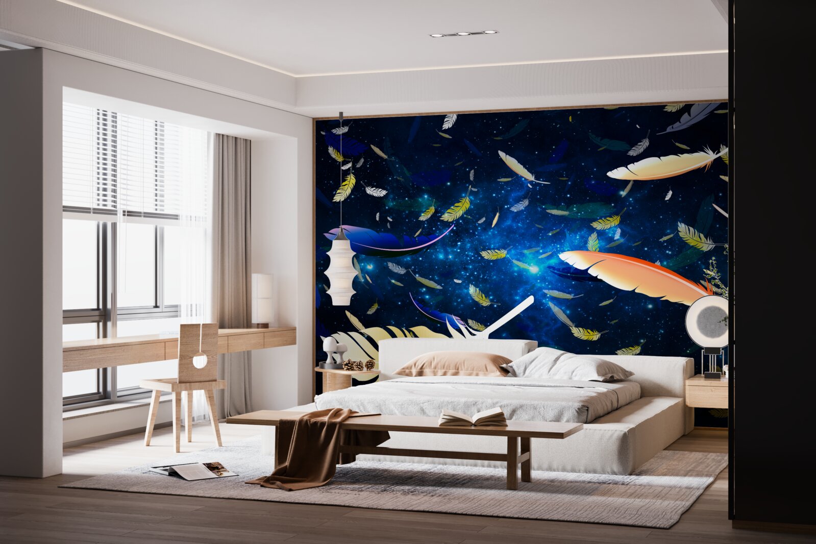 Fototapeta vír jasných pierok v hlbinách vesmíru