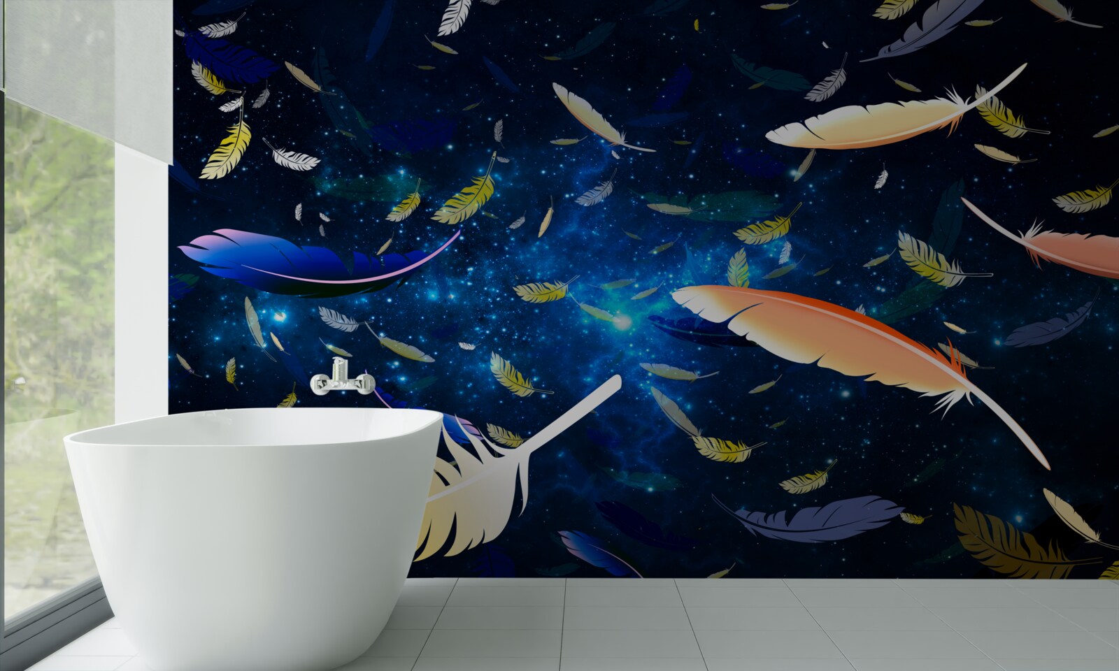 Fototapeta vír jasných pierok v hlbinách vesmíru