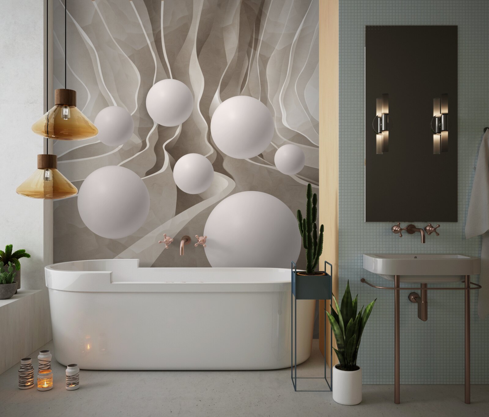 Fototapeta hladké biele gule v kruhovej ulici