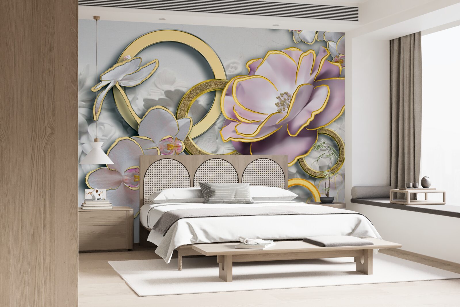 Fototapeta lesklé a zlaté kvety na oblohe