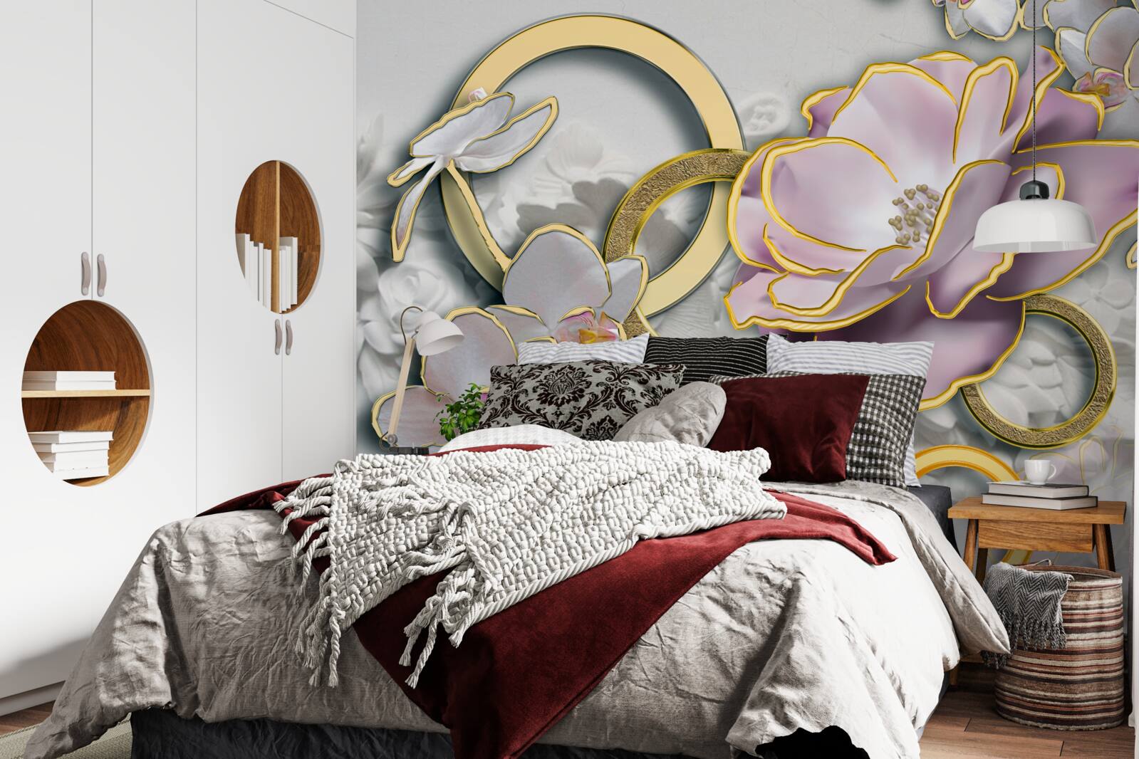 Fototapeta lesklé a zlaté kvety na oblohe