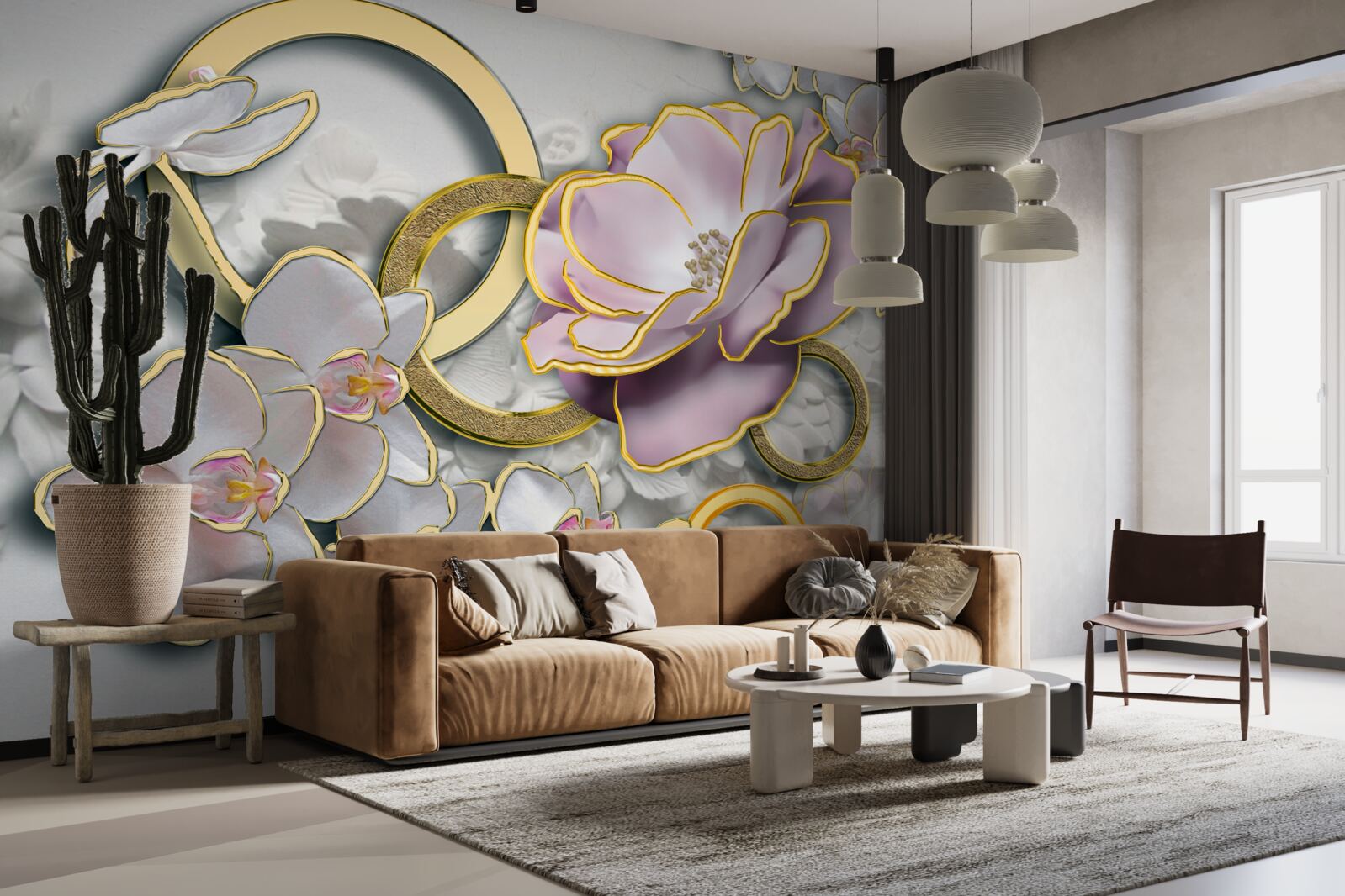 Fototapeta lesklé a zlaté kvety na oblohe