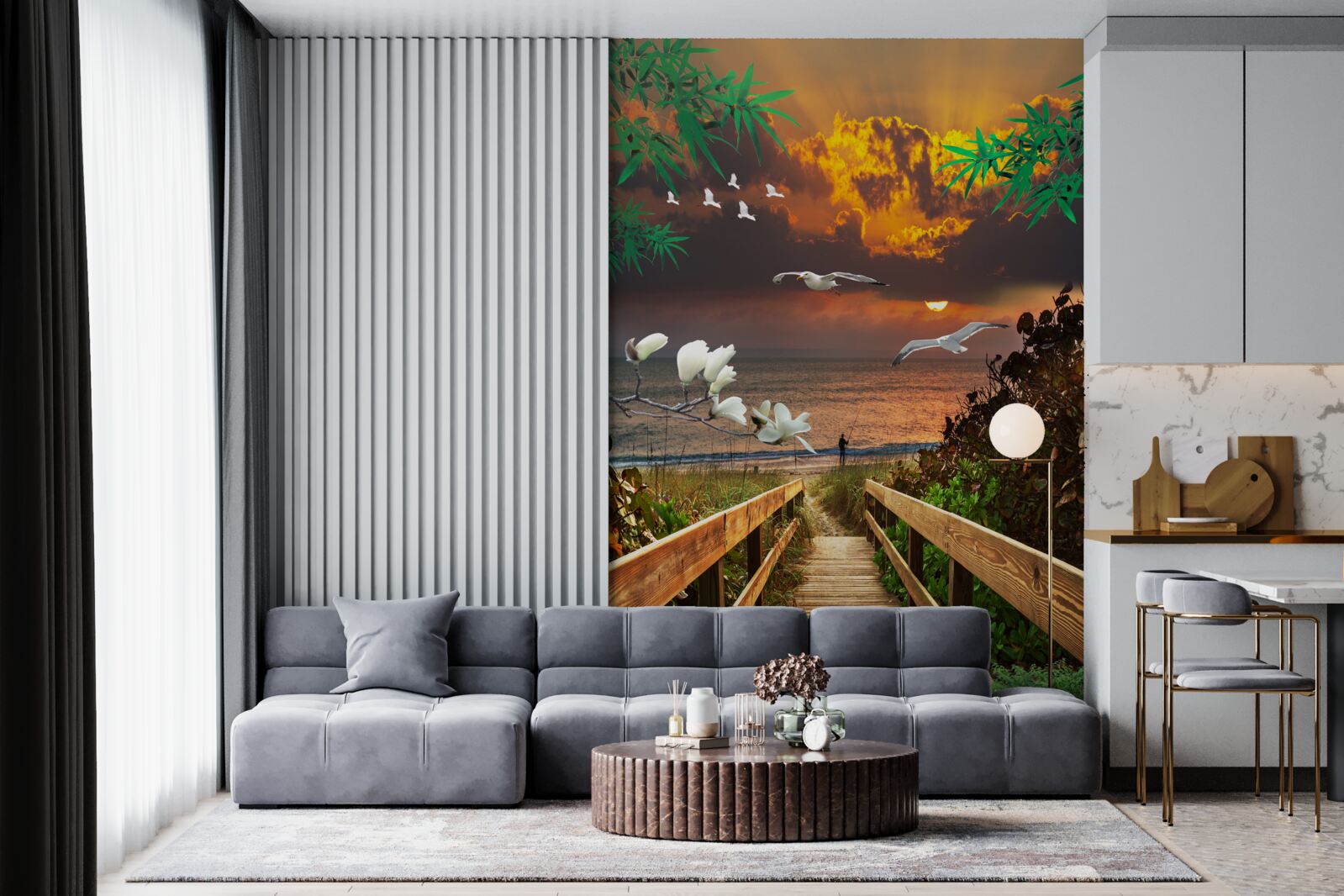 Fototapeta večerná cesta k pobrežiu