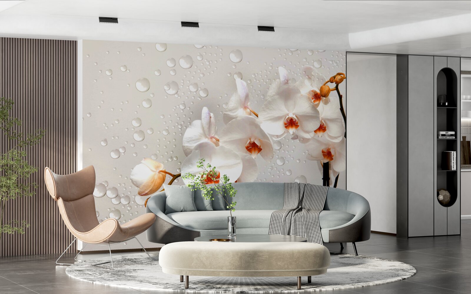 Fototapeta Veľké dažďové kvapky pokrývajú biele lotosové kvety