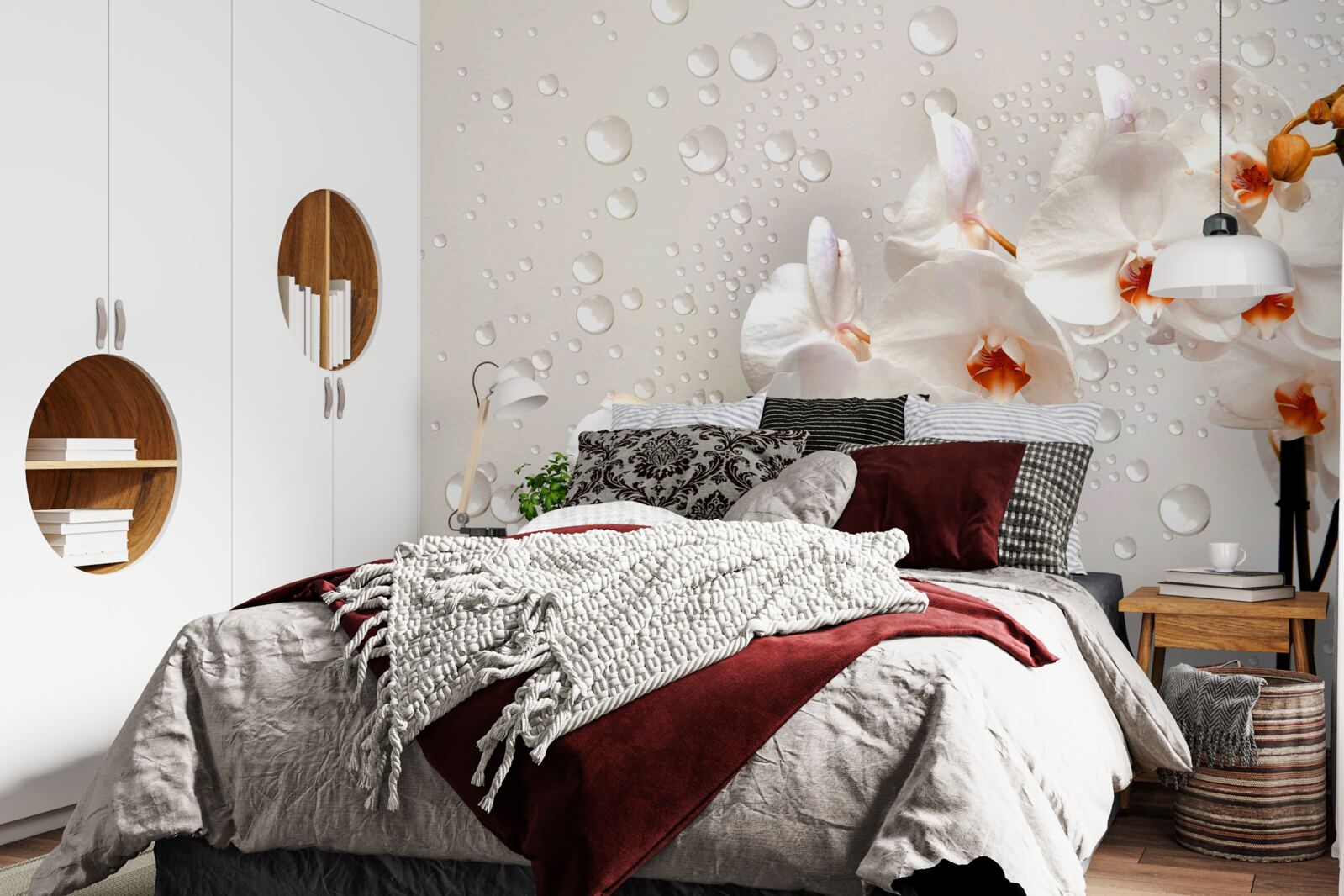 Fototapeta Veľké dažďové kvapky pokrývajú biele lotosové kvety