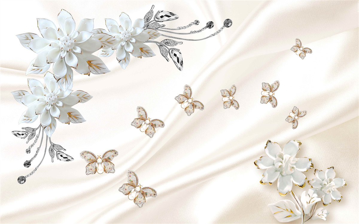 Fototapeta nad kvetmi vlajú hodvábne motýle