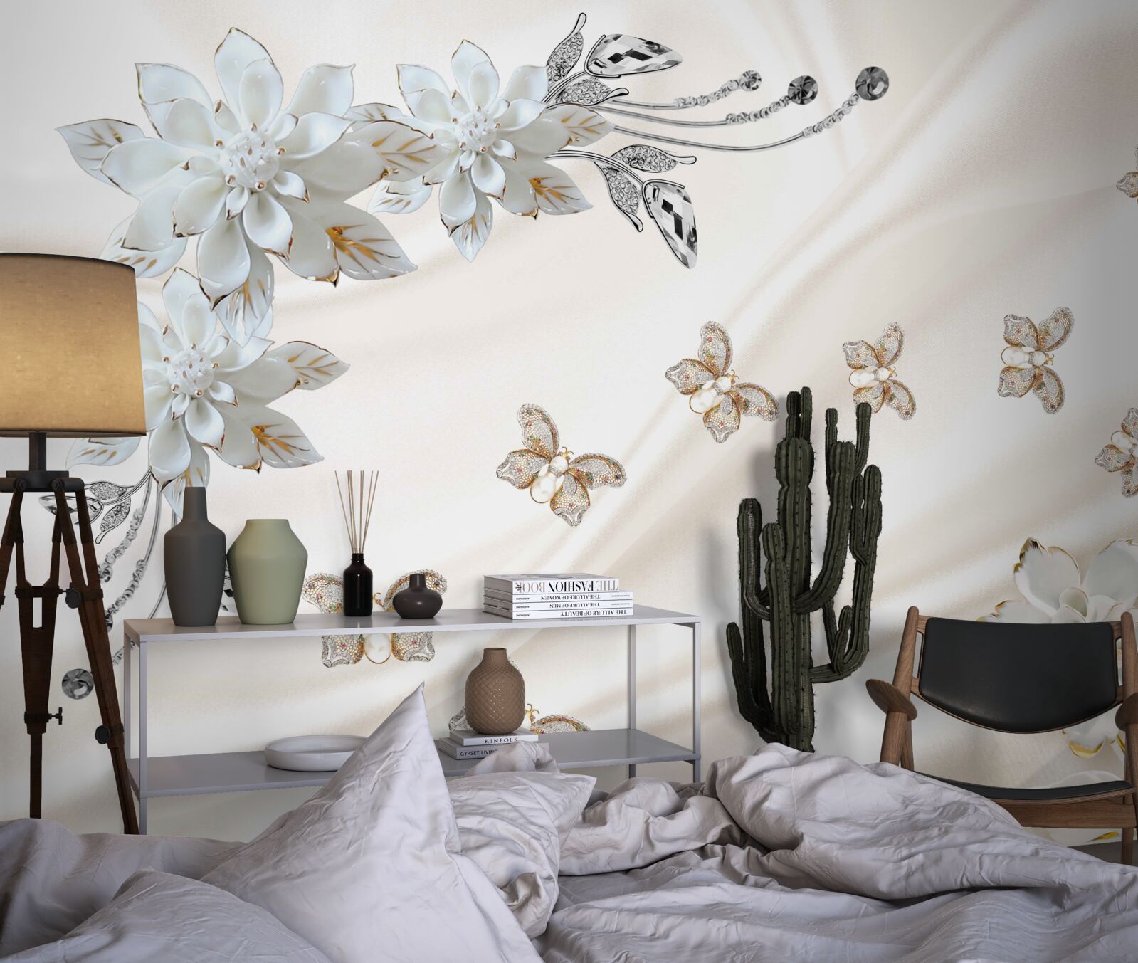 Fototapeta nad kvetmi vlajú hodvábne motýle