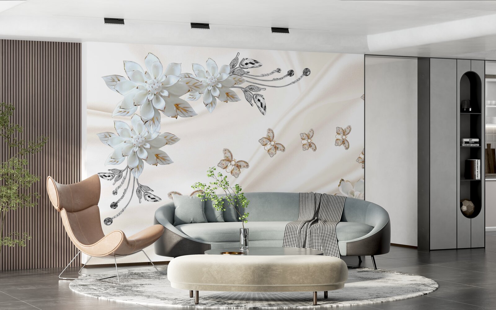 Fototapeta nad kvetmi vlajú hodvábne motýle