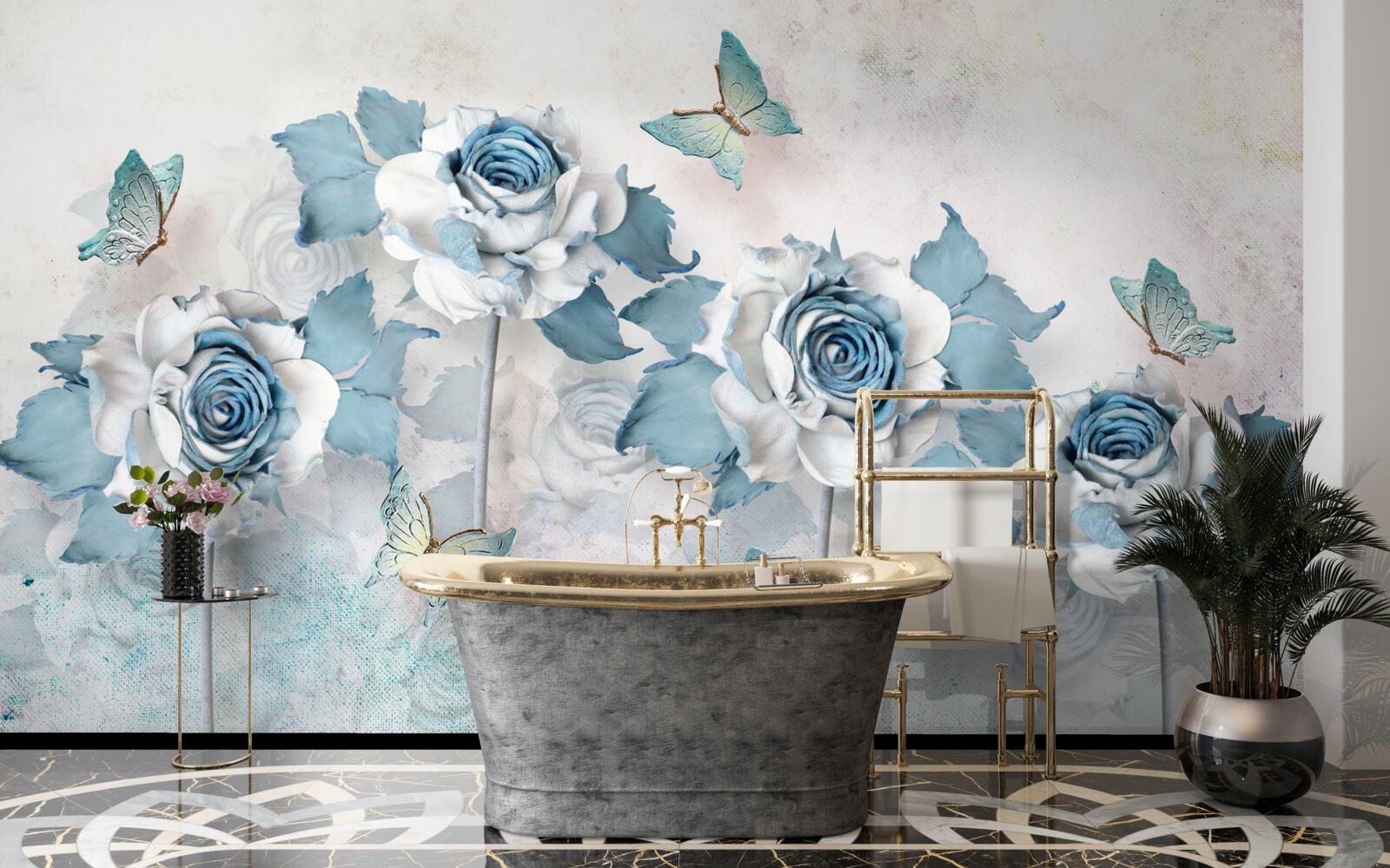 Fototapeta pekné ruže z textilu a bižutéria s kovom