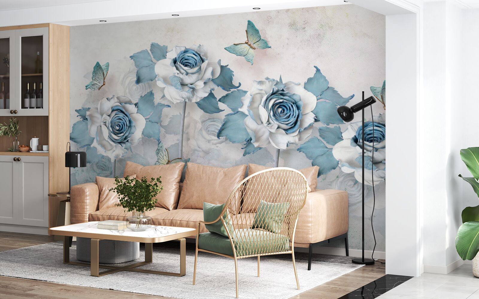 Fototapeta pekné ruže z textilu a bižutéria s kovom