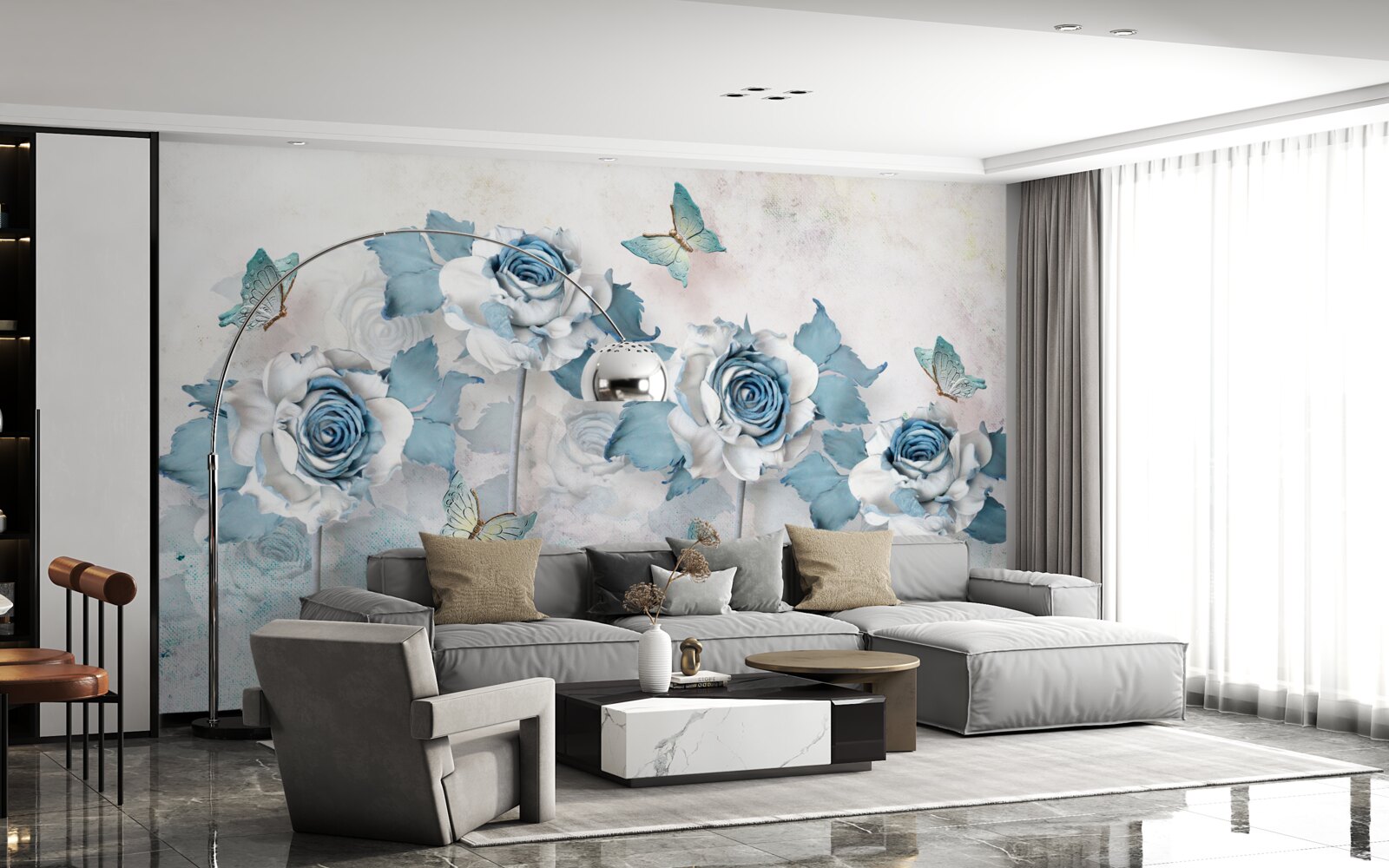 Fototapeta pekné ruže z textilu a bižutéria s kovom