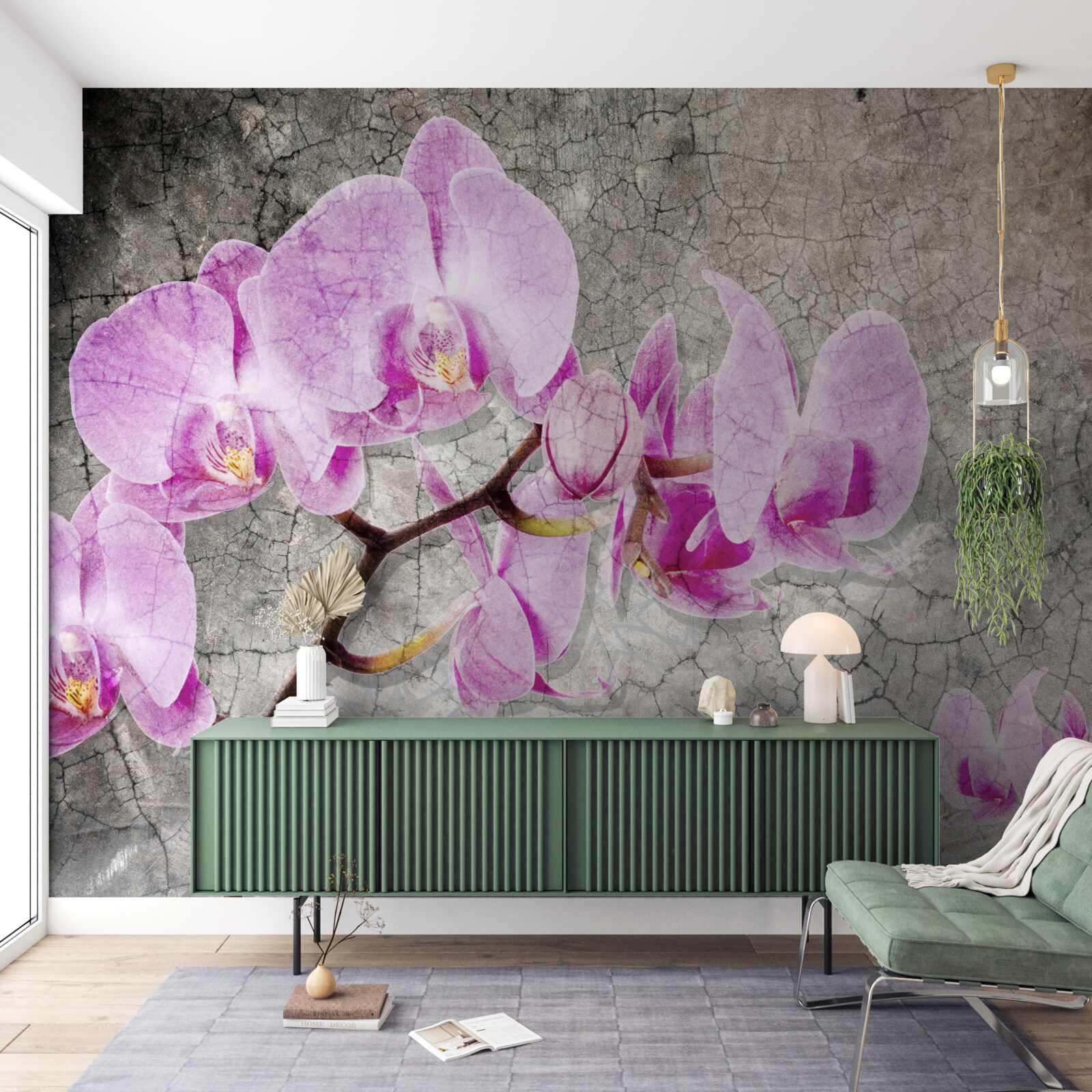 Fototapeta orgovánové konáre na sivom Pozadí