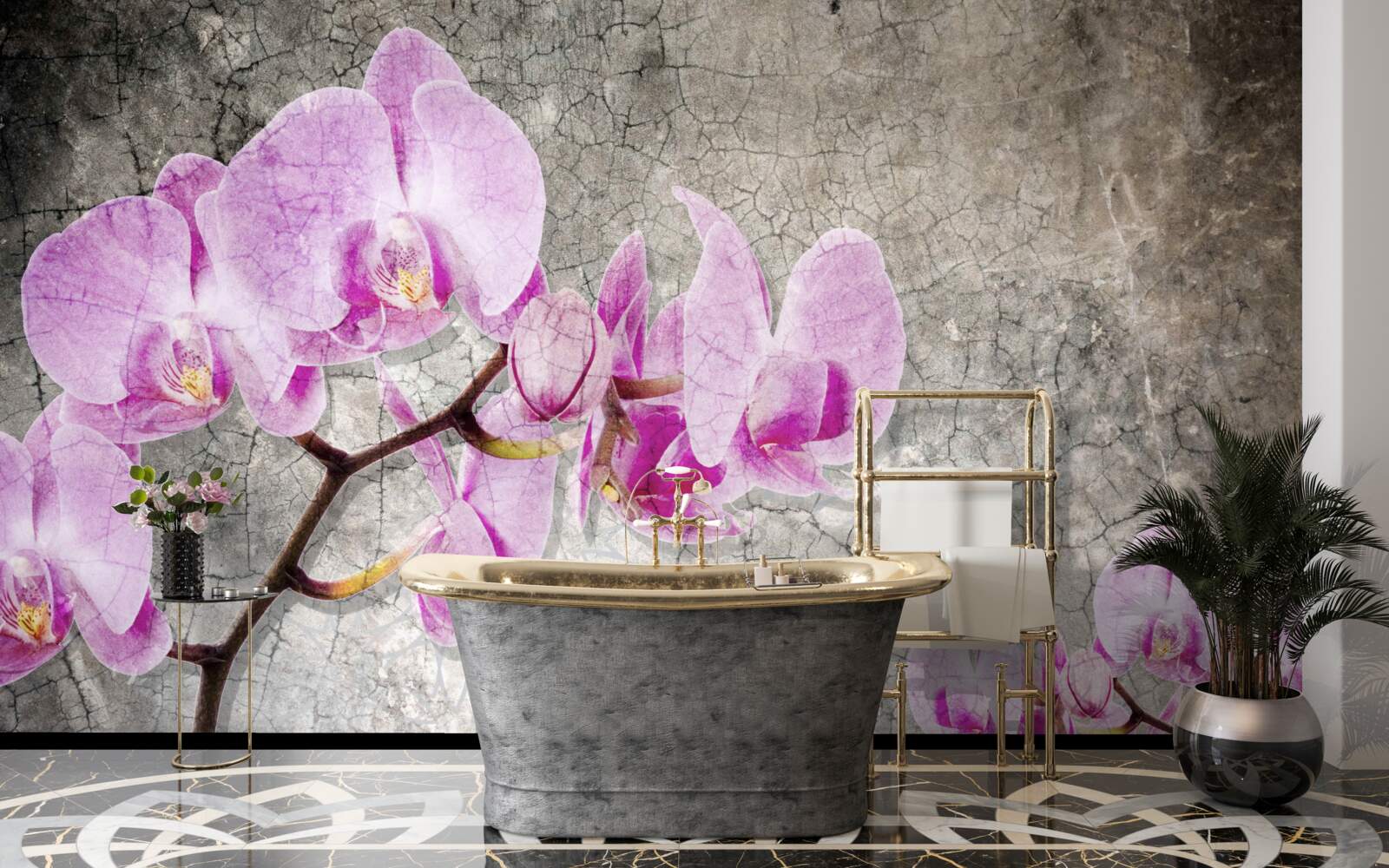 Fototapeta orgovánové konáre na sivom Pozadí