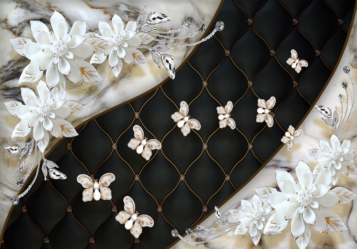 Fototapeta motýle padajú na kvety