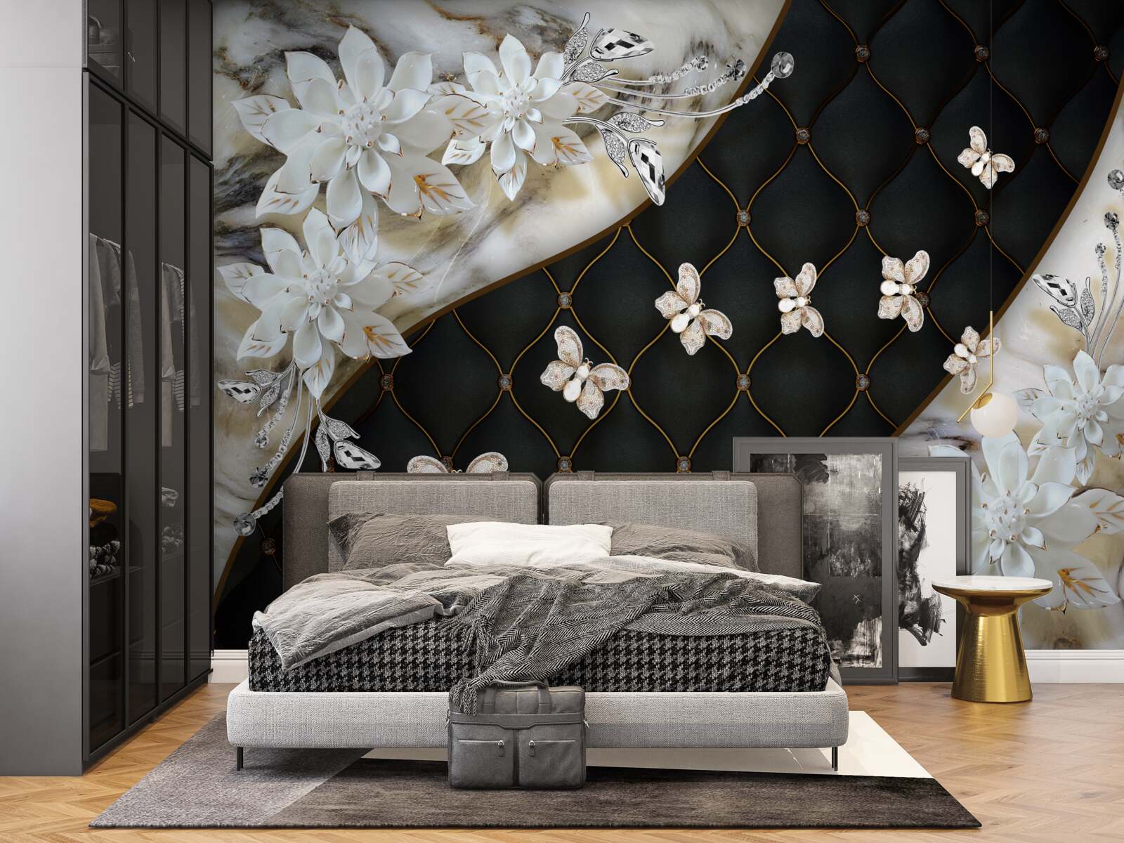 Fototapeta motýle padajú na kvety