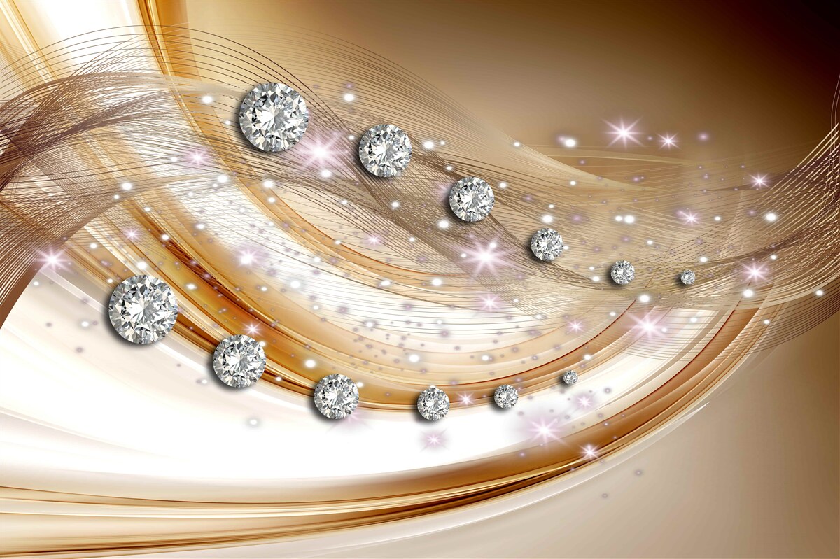 Fototapeta zlatý hodváb s diamantmi