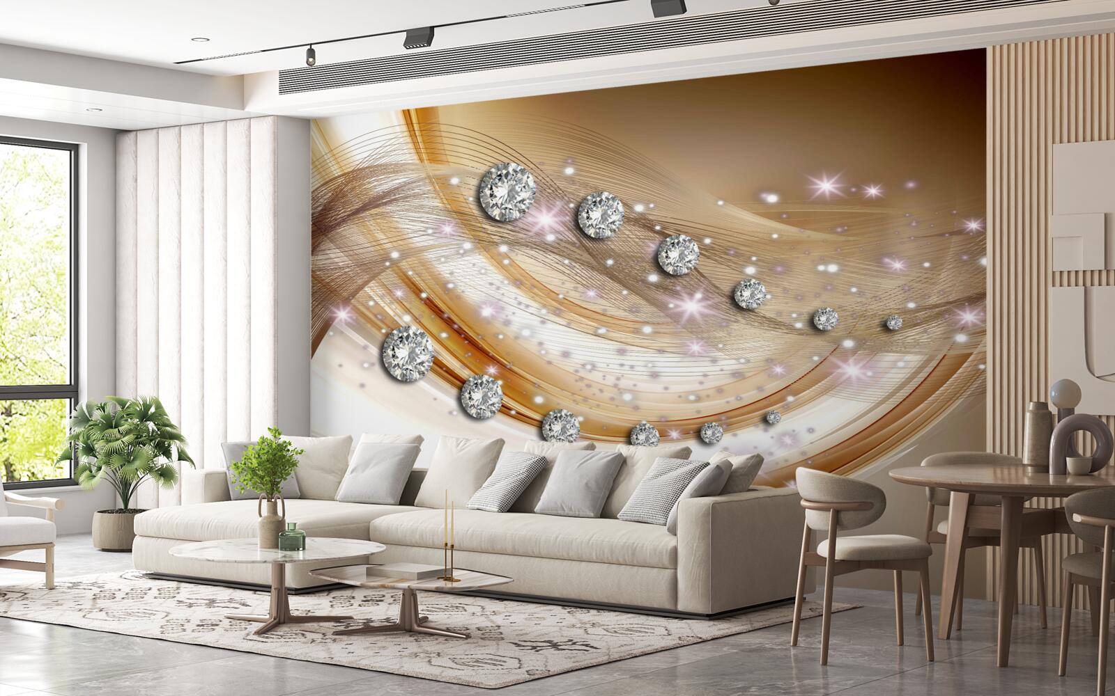 Fototapeta zlatý hodváb s diamantmi