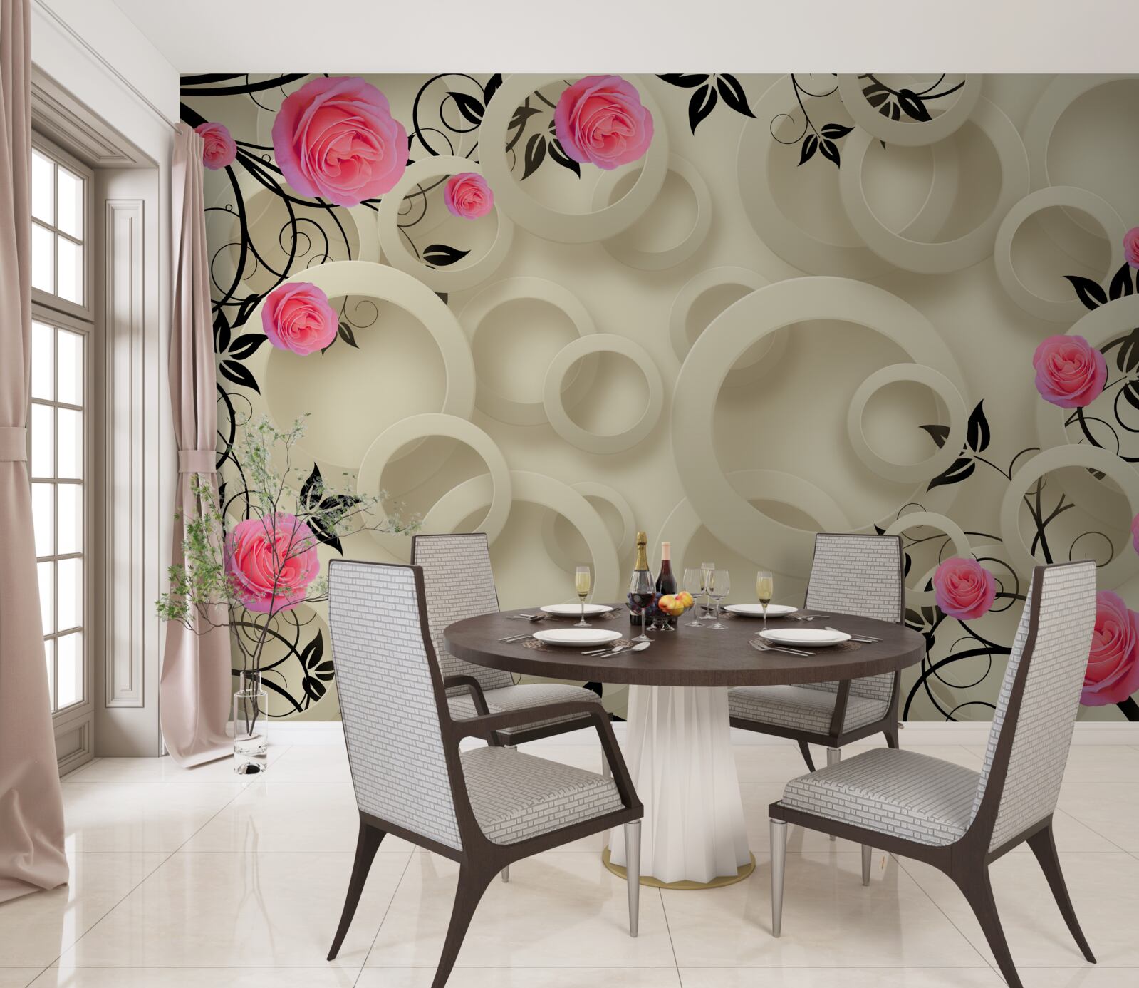 Fototapeta okvetné listy čiernych ruží na abstraktnom zadí