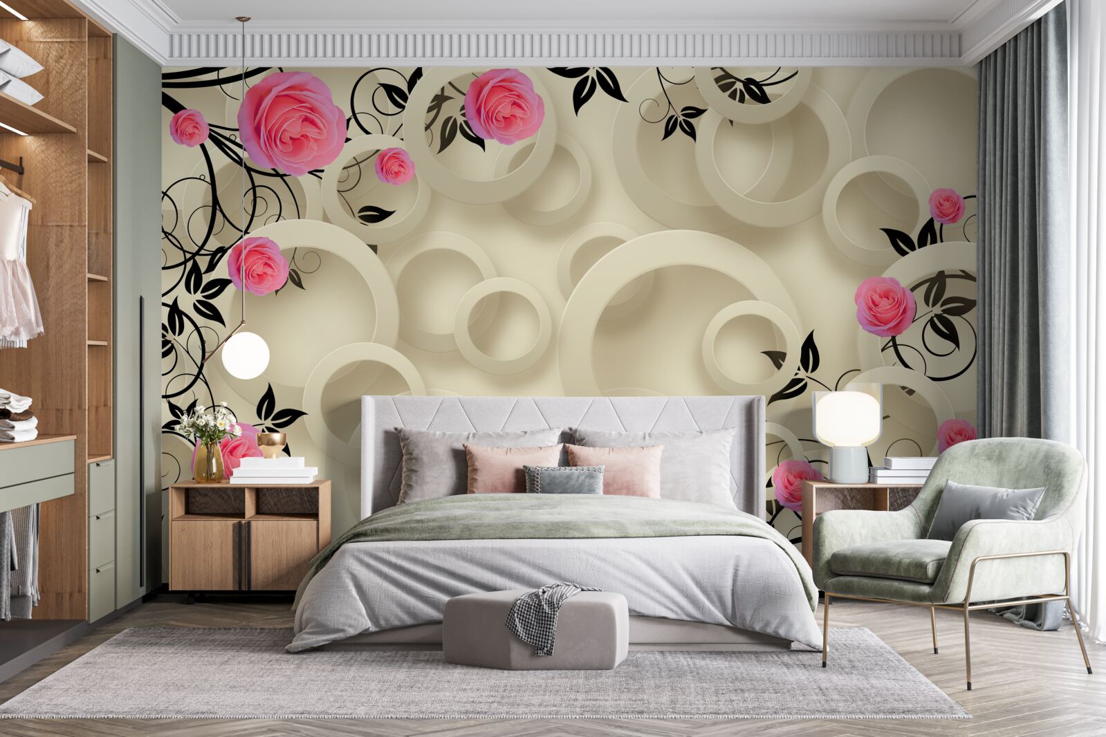 Fototapeta okvetné listy čiernych ruží na abstraktnom zadí