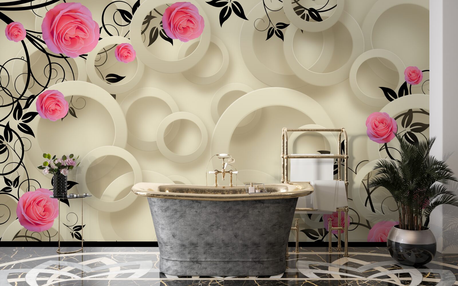 Fototapeta okvetné listy čiernych ruží na abstraktnom zadí