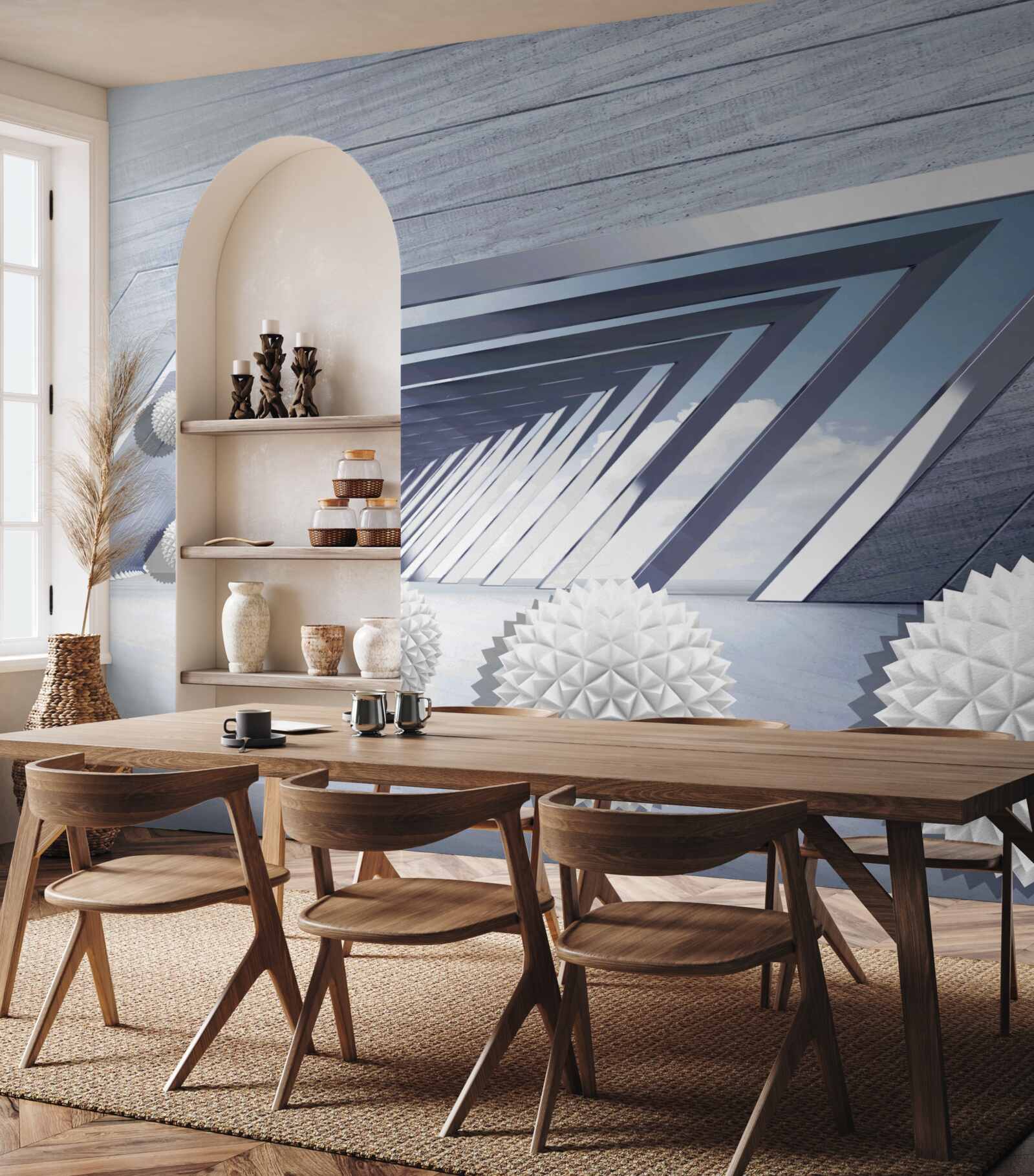 Fototapeta lietajúce guľôčky s hrotmi v uličke