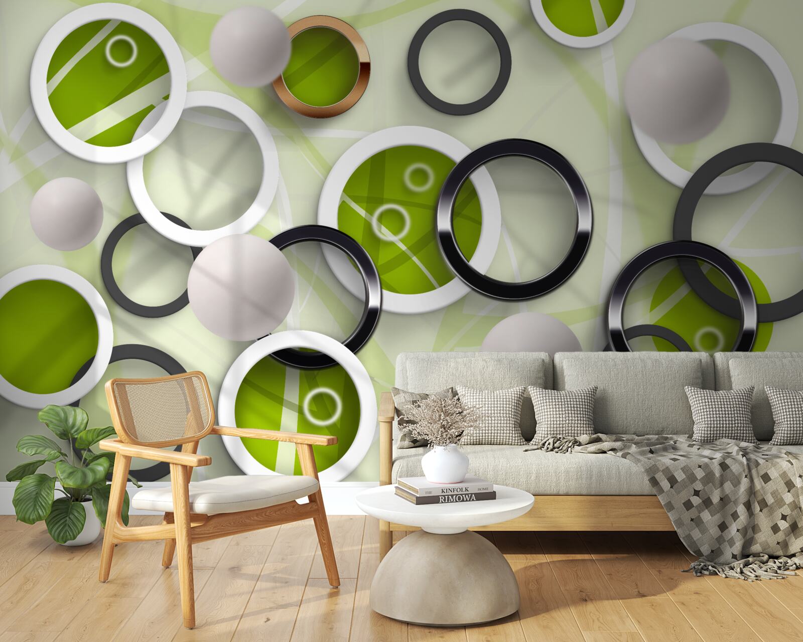 Fototapeta abstraktné omrvinky so zelenými listami