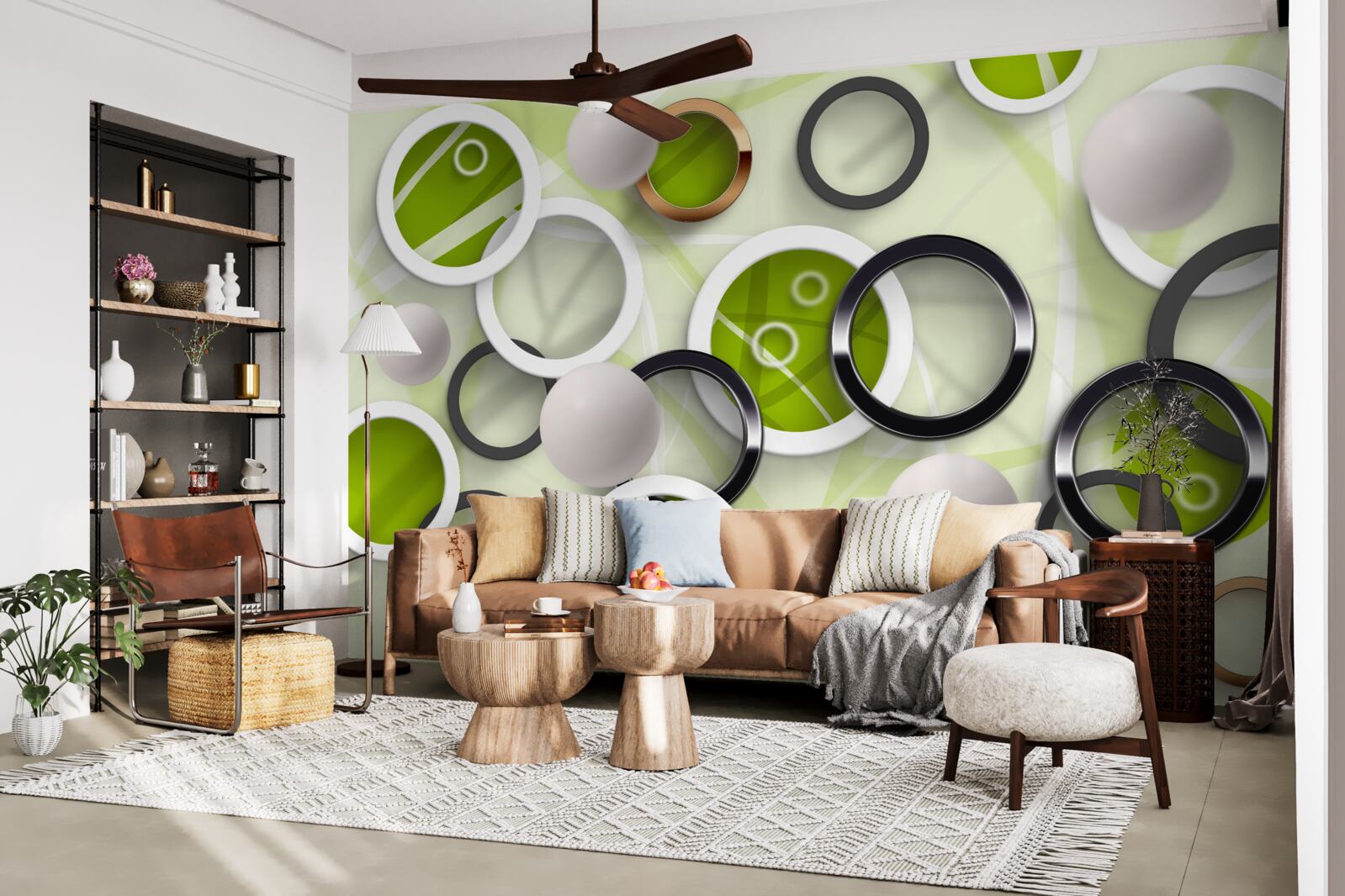 Fototapeta abstraktné omrvinky so zelenými listami