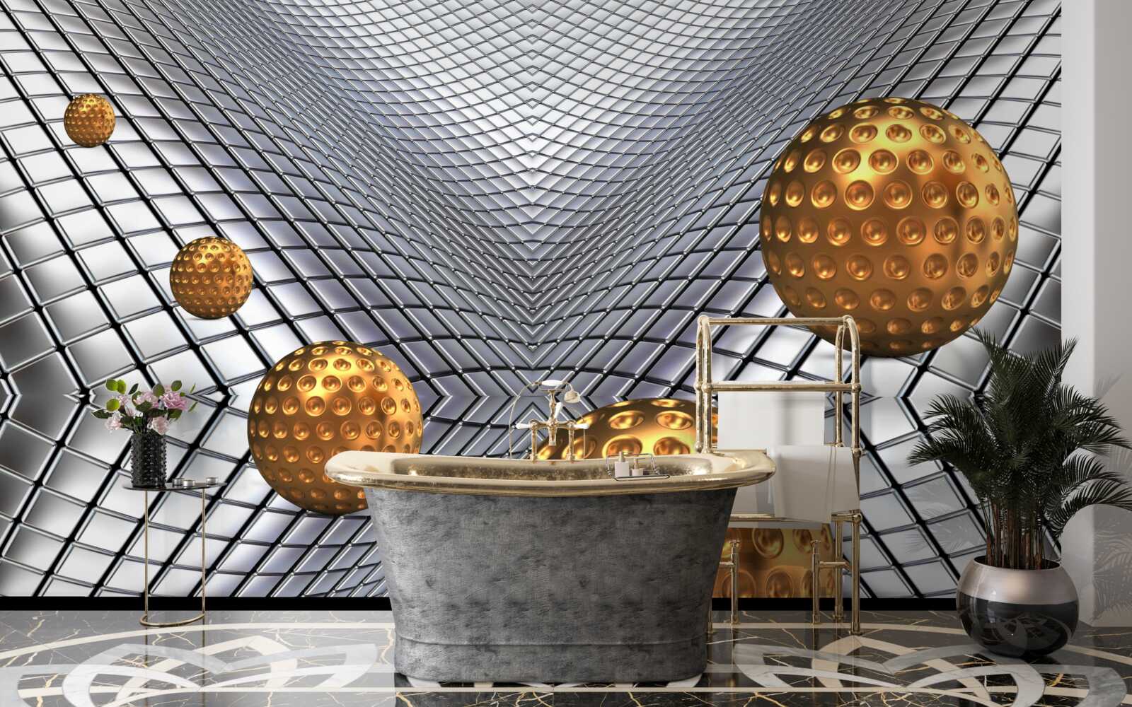 Fototapeta plávajúce zlaté tenisové loptičky